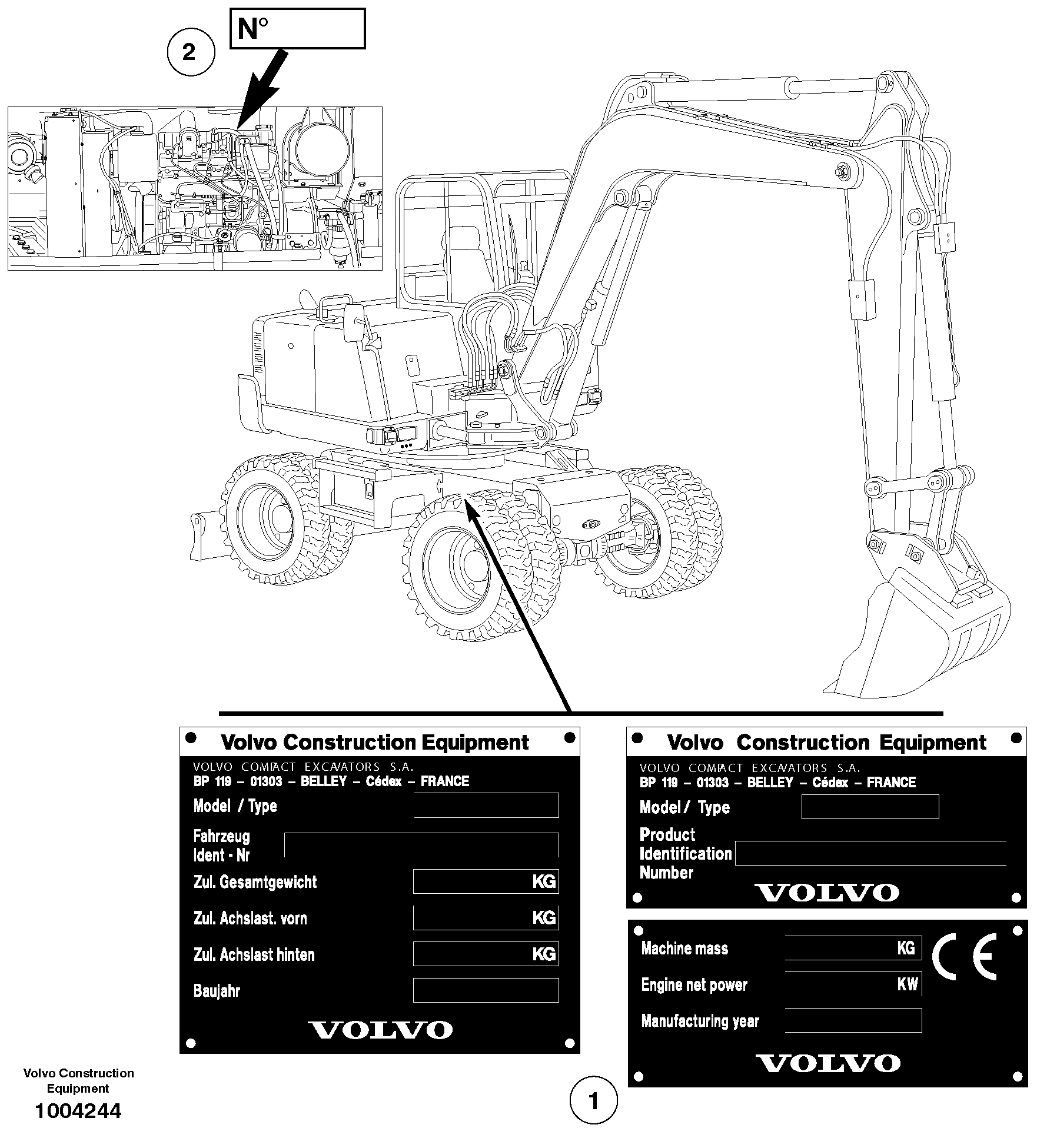Product sign plate — volvo parts diagram