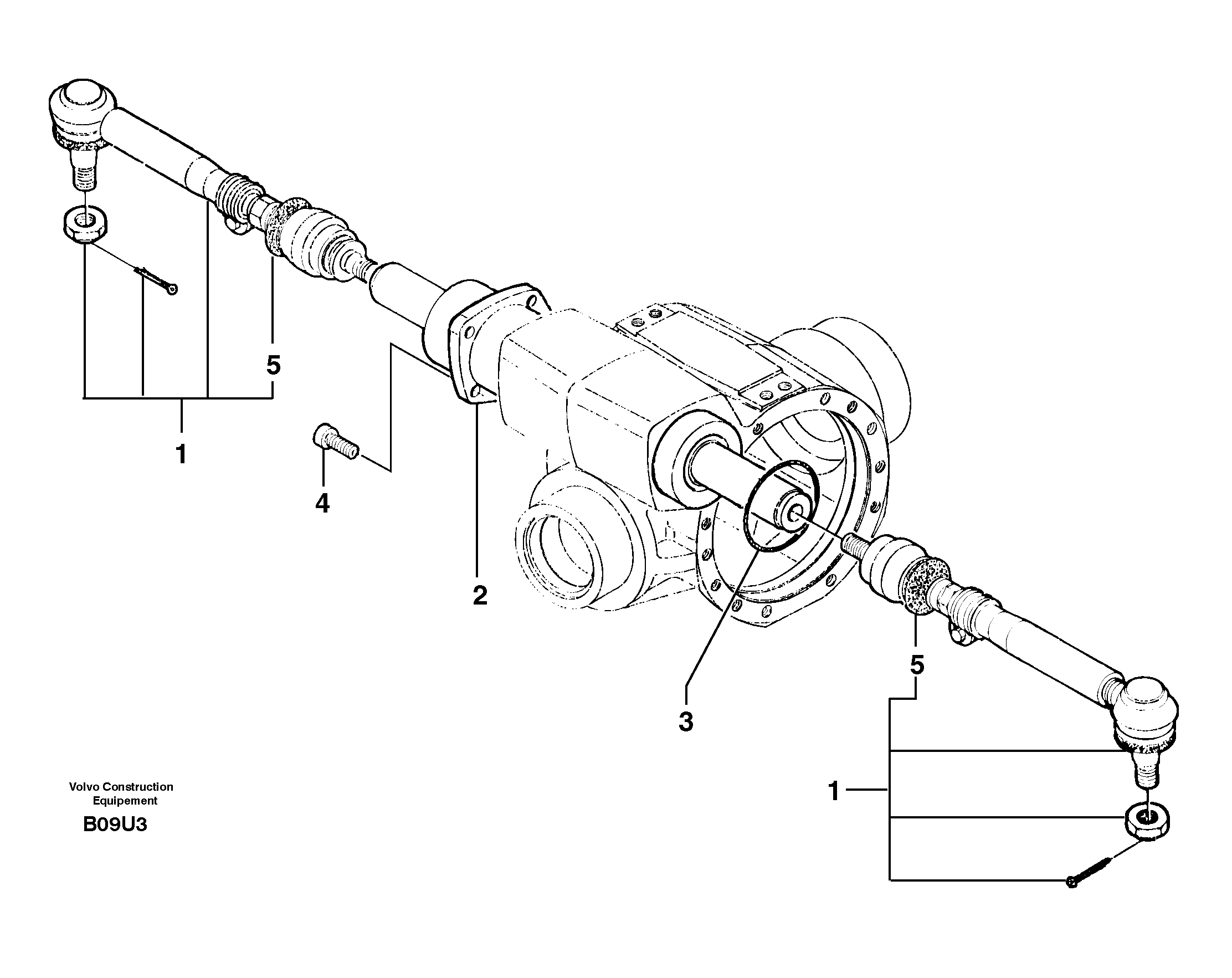 Front axle ( 1660 ) : steering linkage — volvo parts diagram