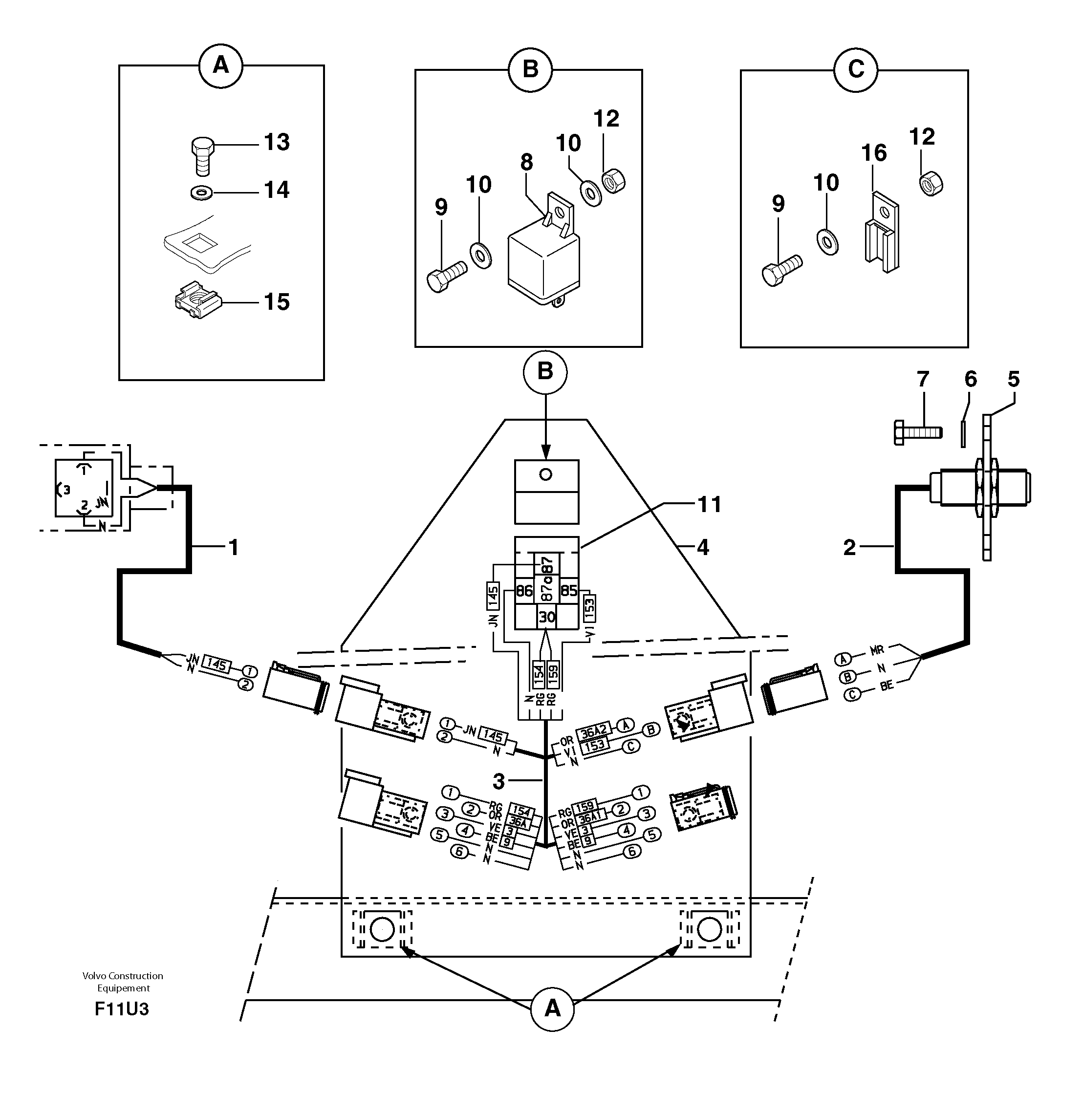 Electrical system / steering reversing — volvo parts diagram
