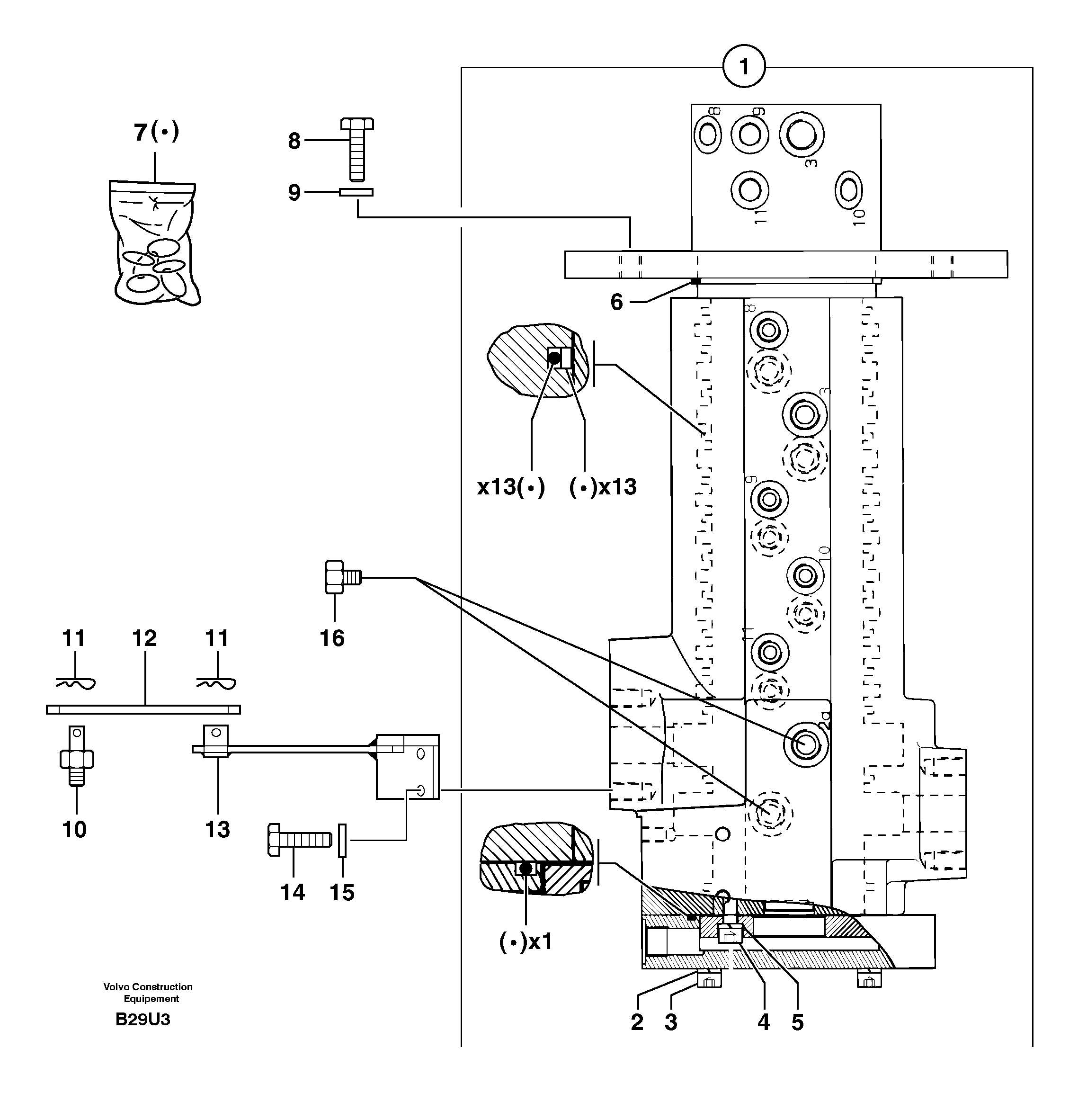 Swivel joint — volvo parts diagram