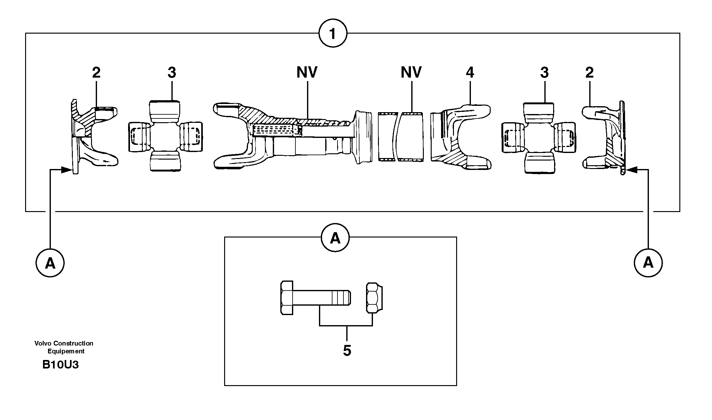 Propeller shaft — volvo parts diagram