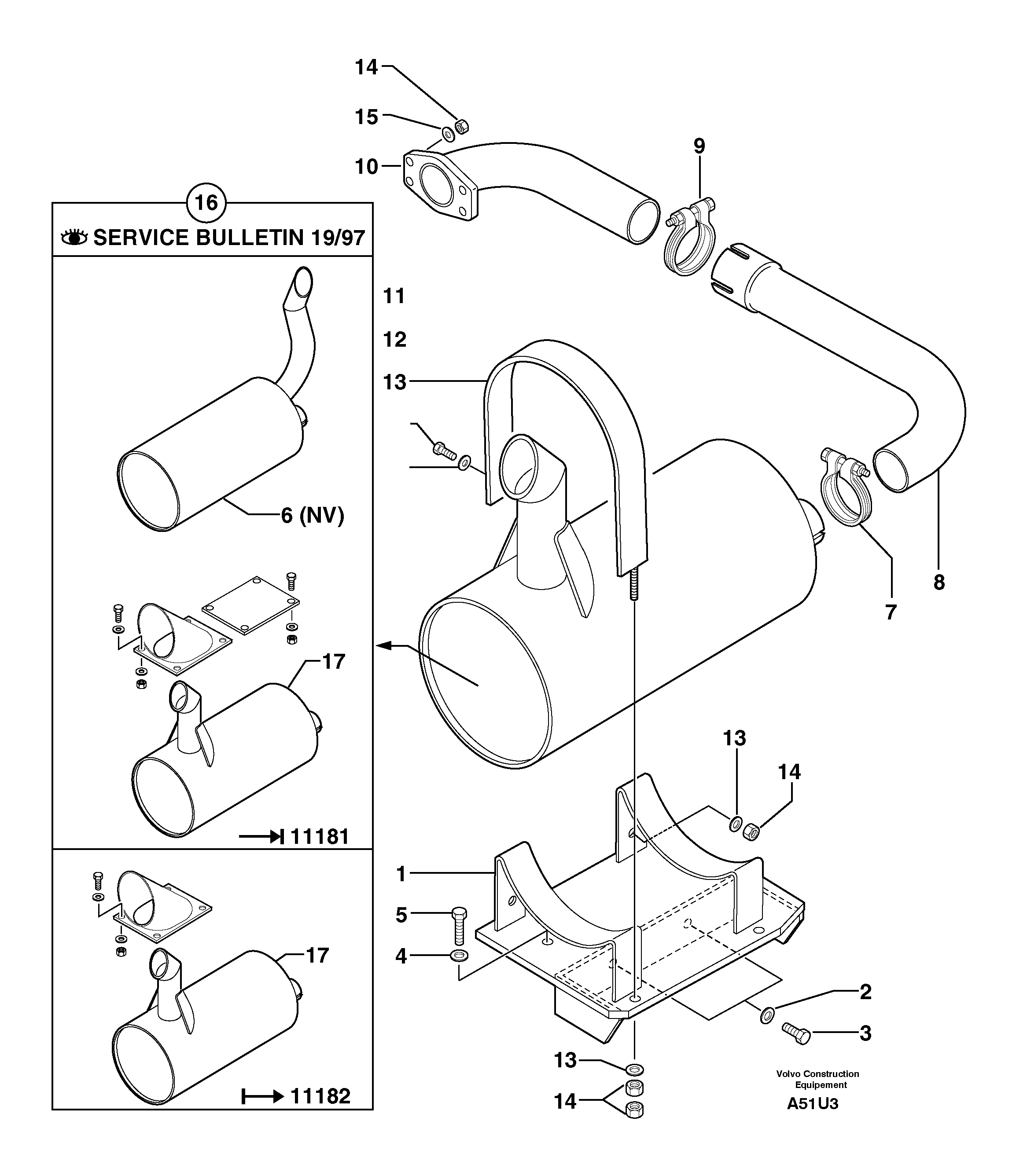 Muffler — volvo parts diagram
