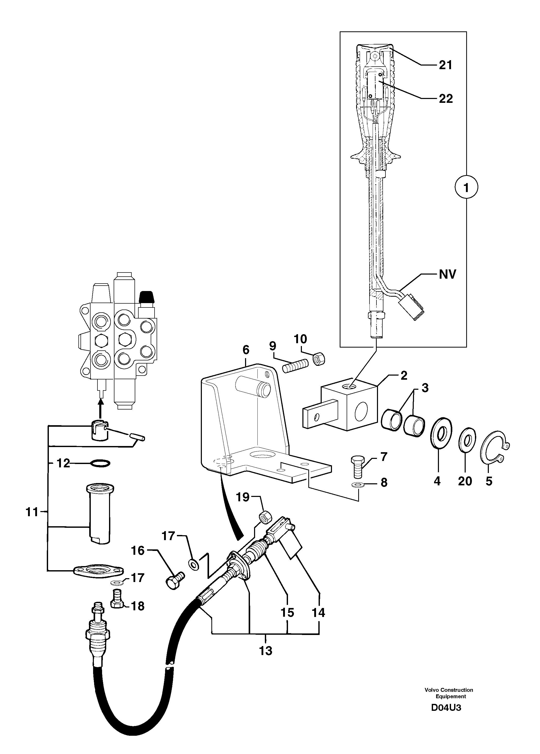 Control lever : stabiliser — volvo parts diagram