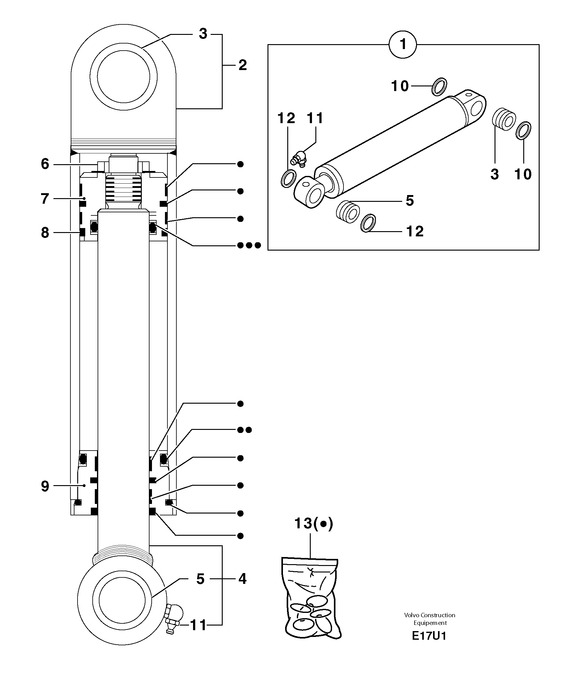 Boom offset cylinder — volvo parts diagram