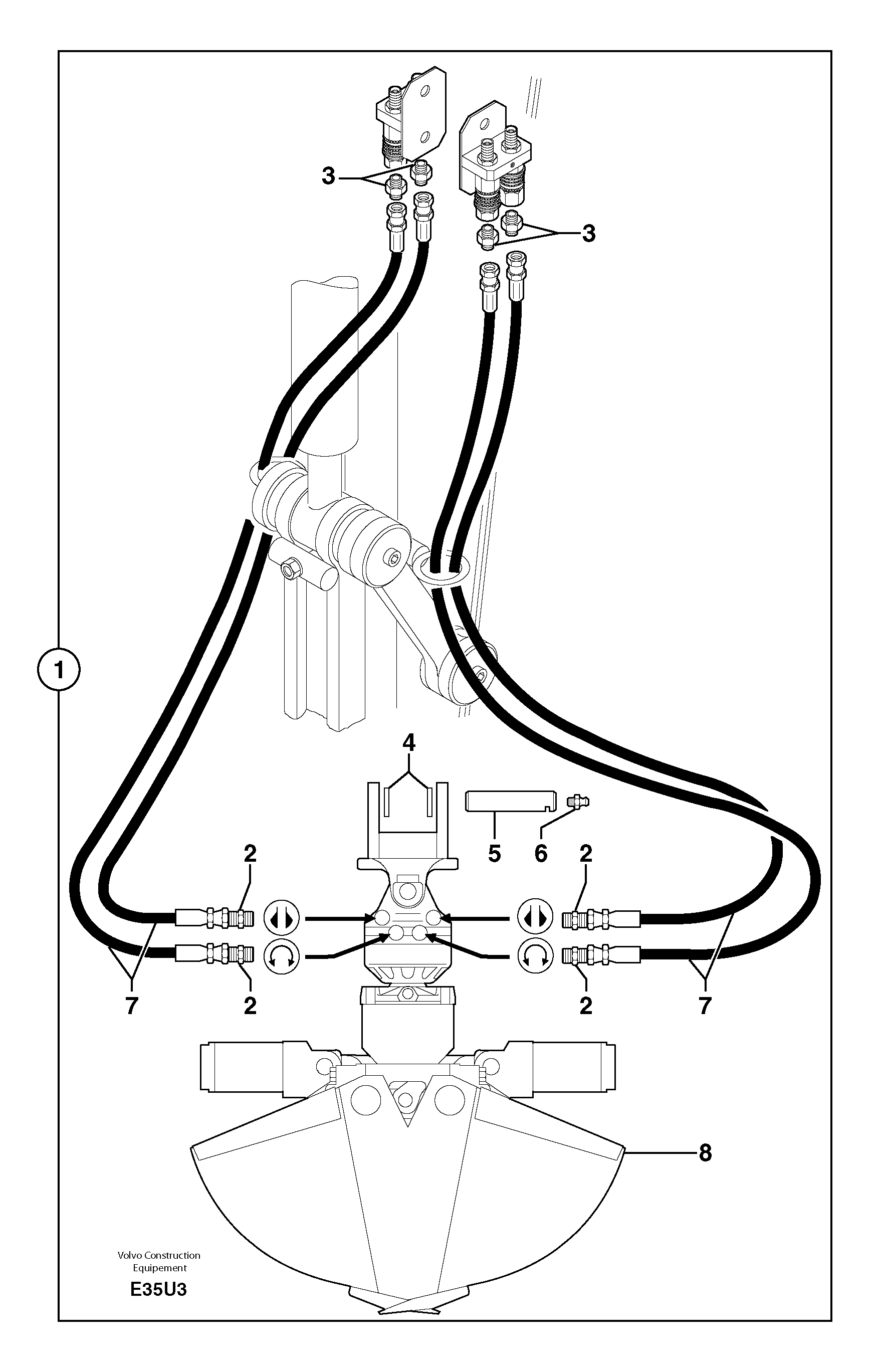 Hydr. circuit. ( grab jaw  ) — volvo parts diagram