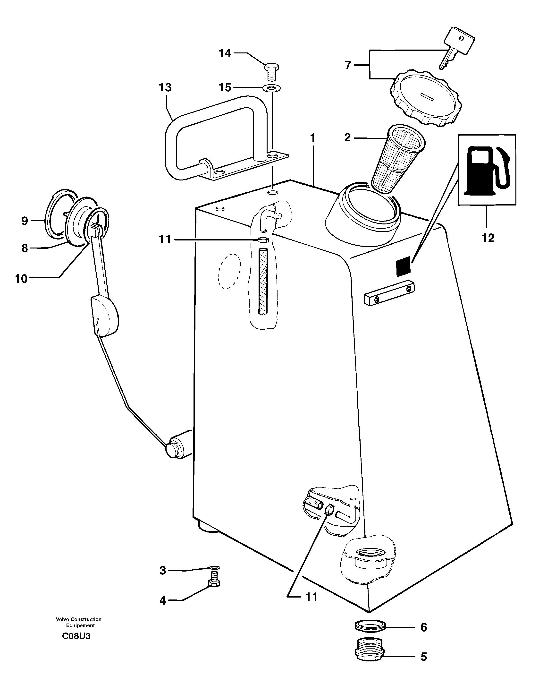 Gas-oil tank — volvo parts diagram