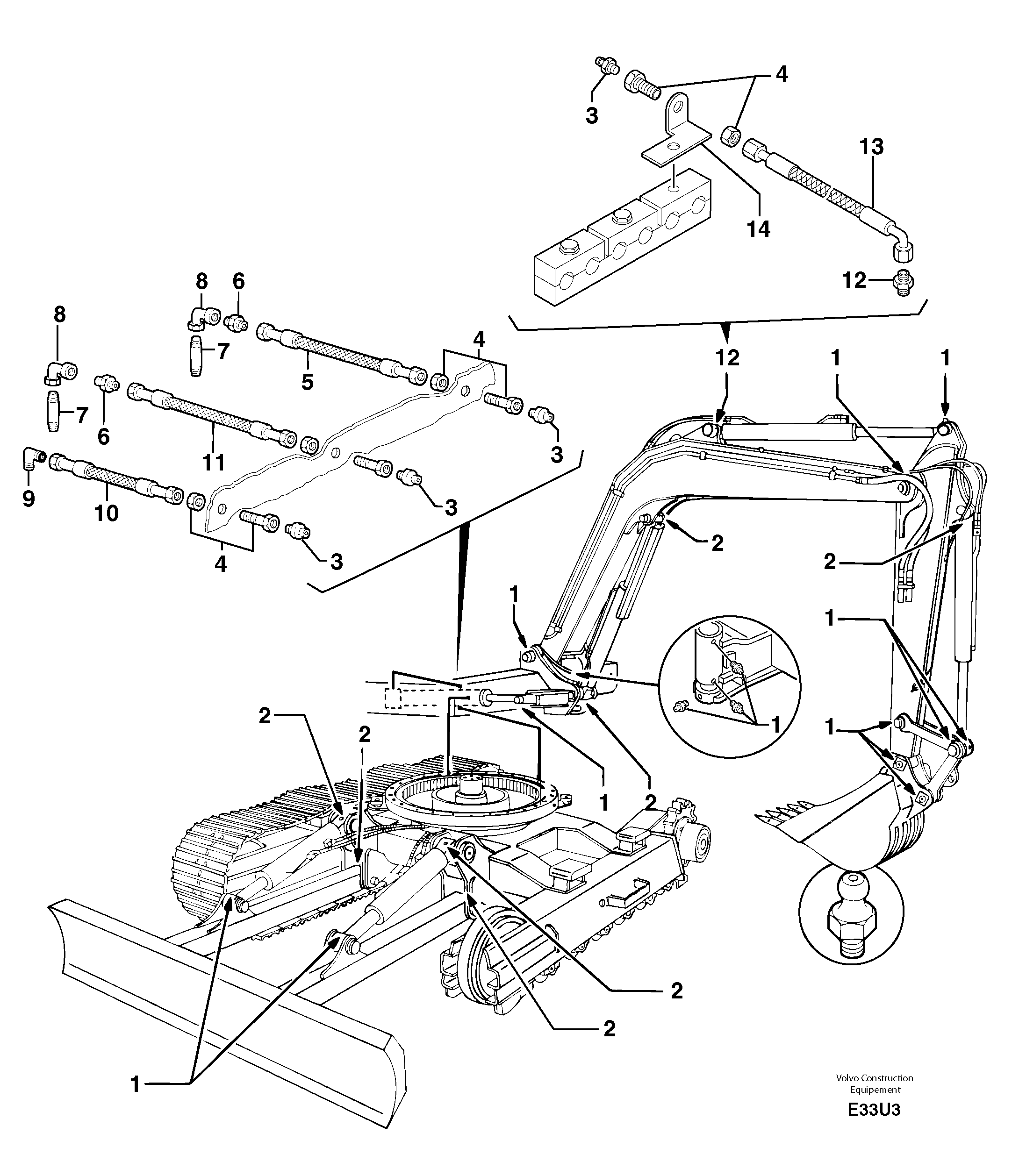Lubrication chart — volvo parts diagram