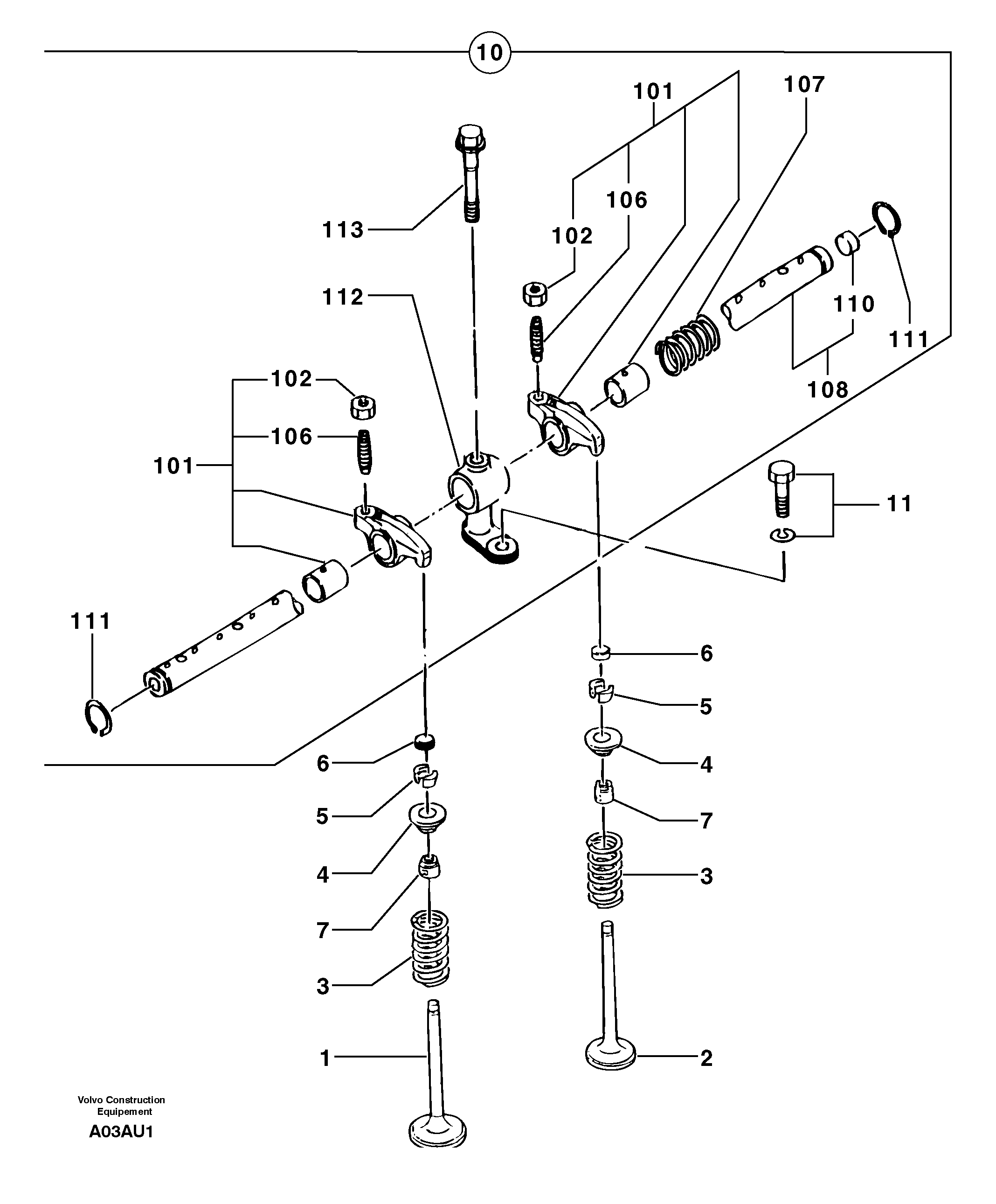 Rocker arm shaft  ENG - 35169 — volvo parts diagram