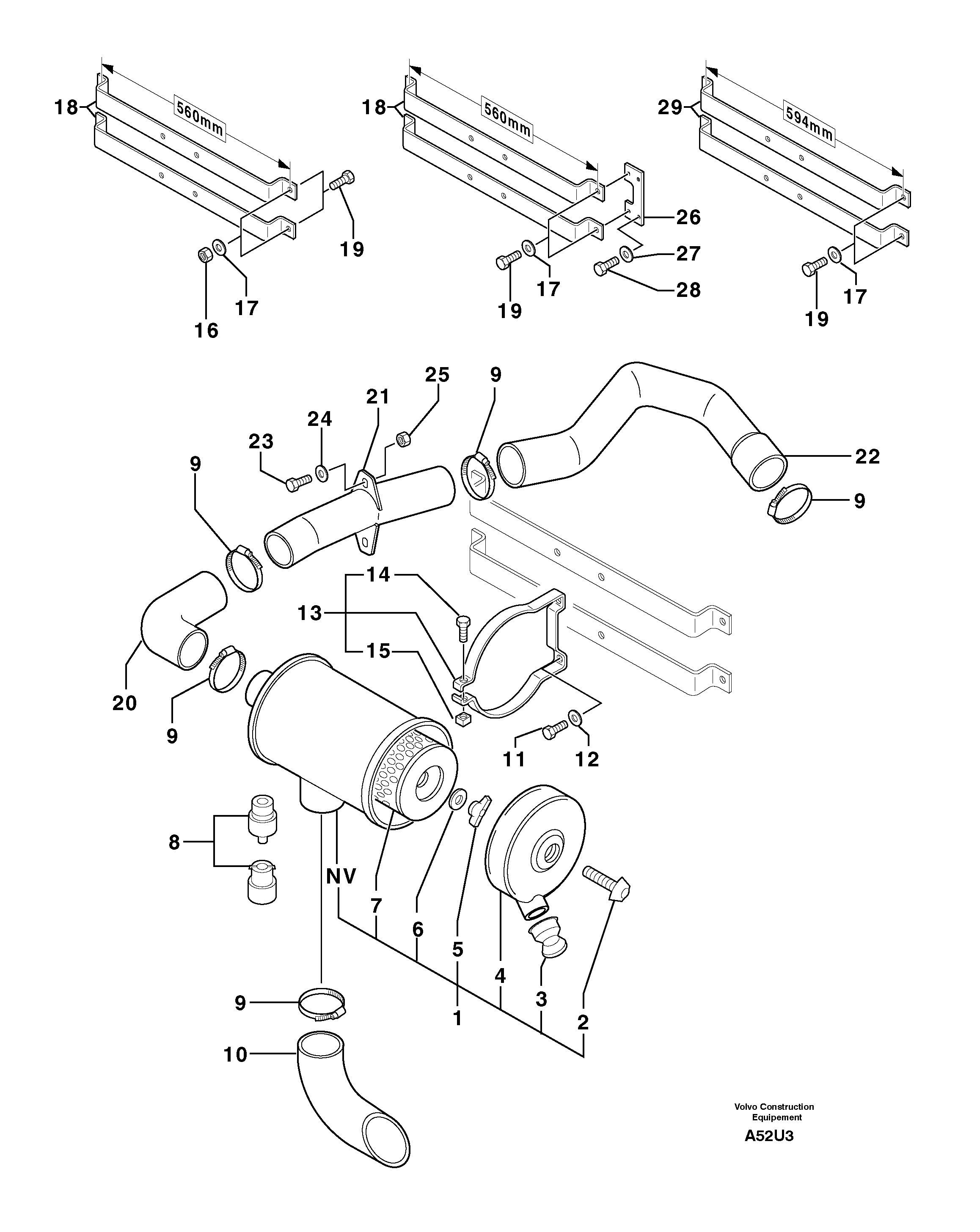 Air filter — volvo parts diagram