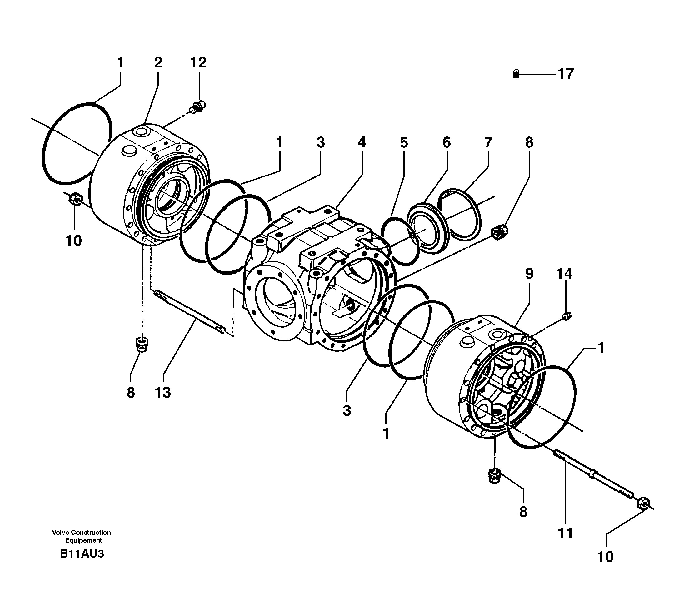 Rear axle ( 1660 ) : sump — volvo parts diagram