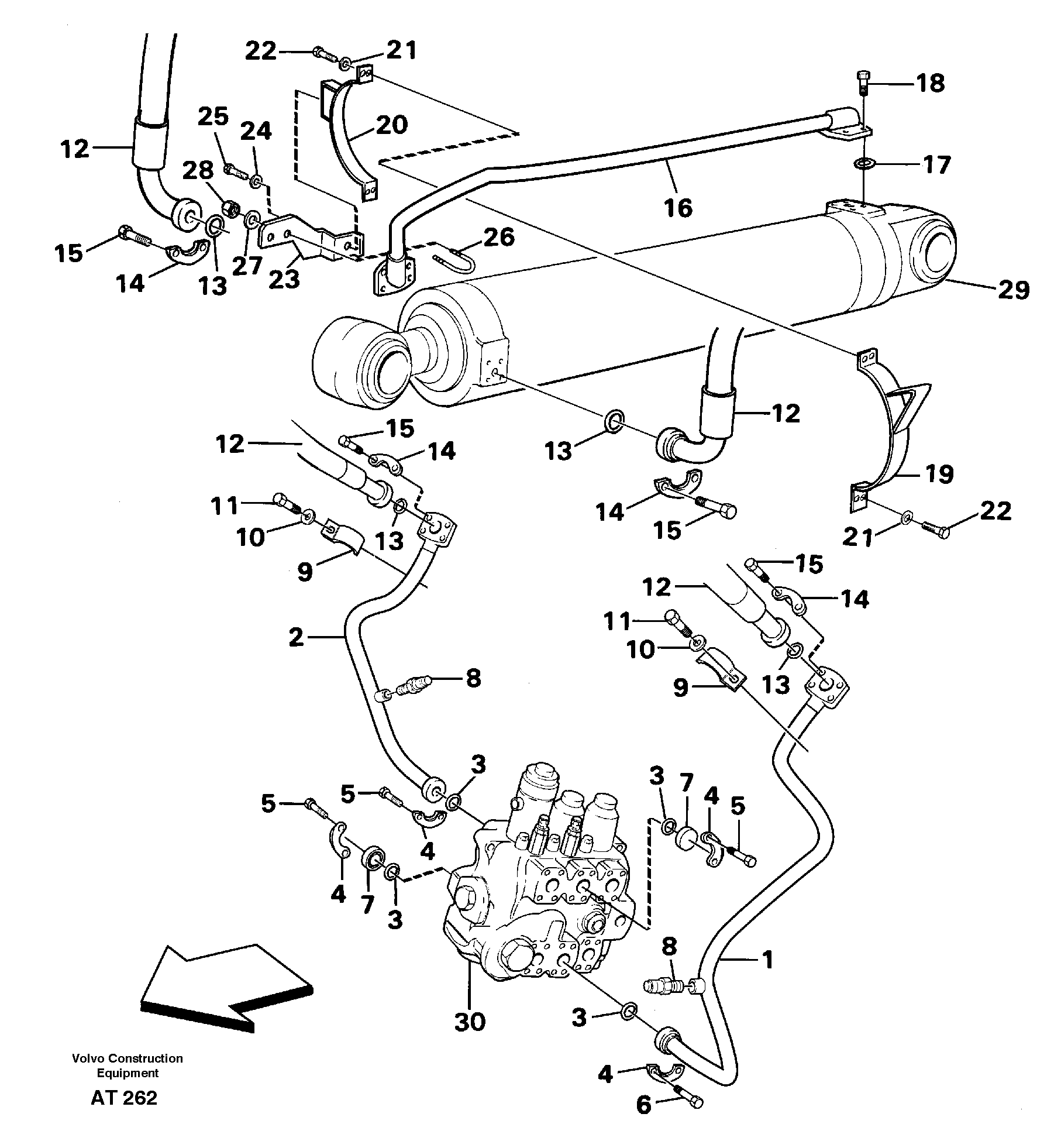 Hydraulic system: Tilt function — volvo parts diagram