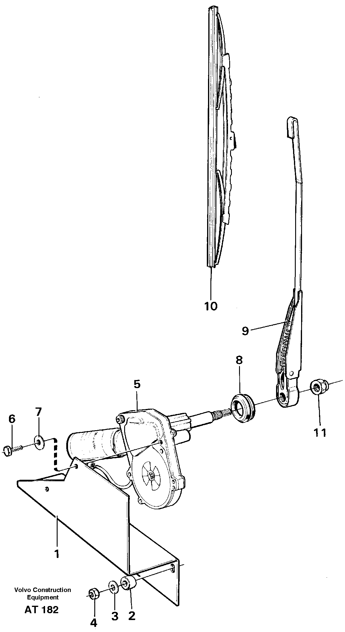 Windshield wiper, rear — volvo parts diagram