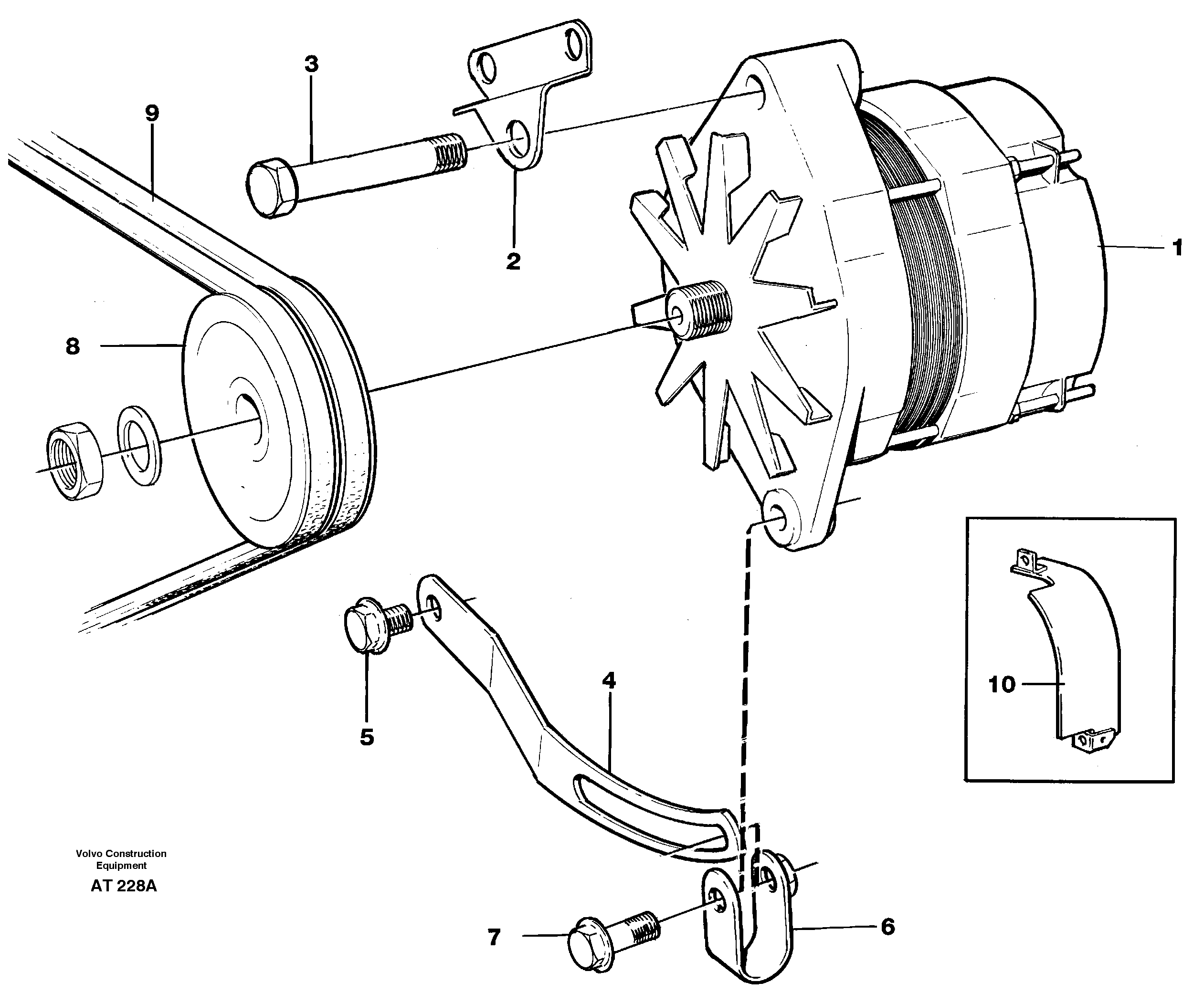 Alternator with assembling details — volvo parts diagram