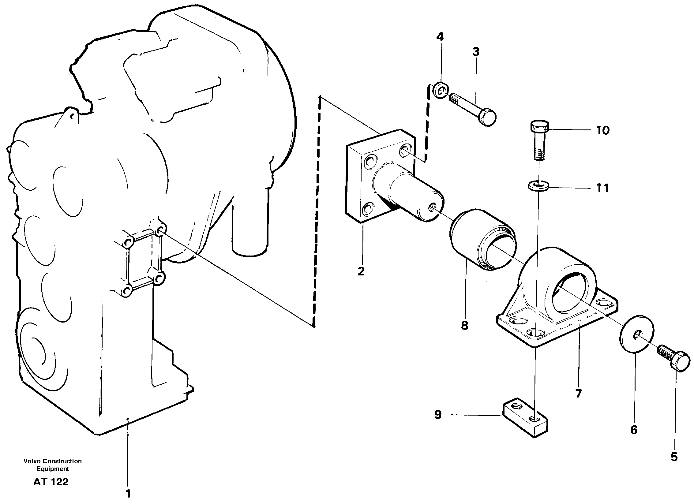 Gear box housing with fitting parts — volvo parts diagram