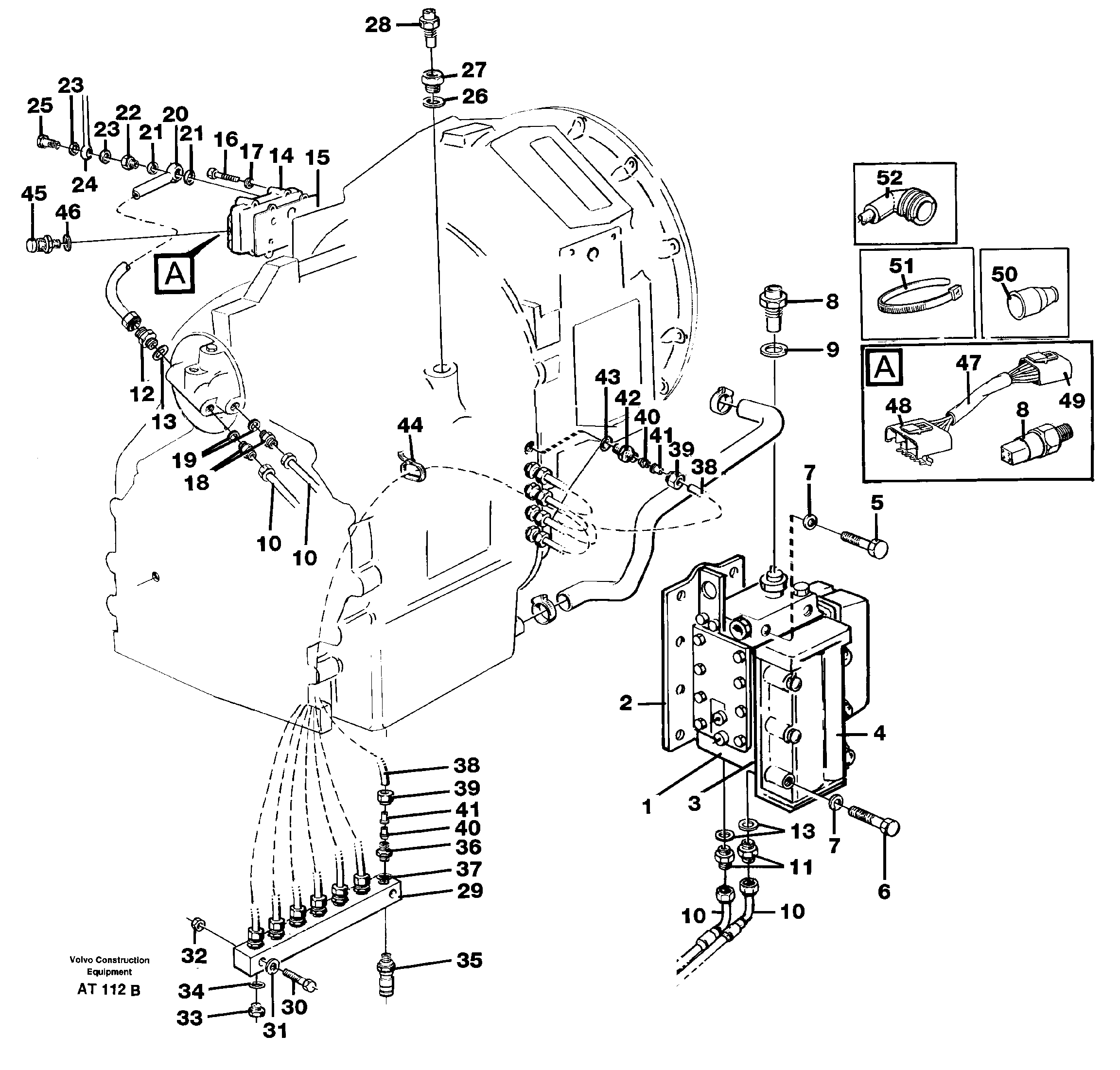 Hydraulic lines and valve — volvo parts diagram
