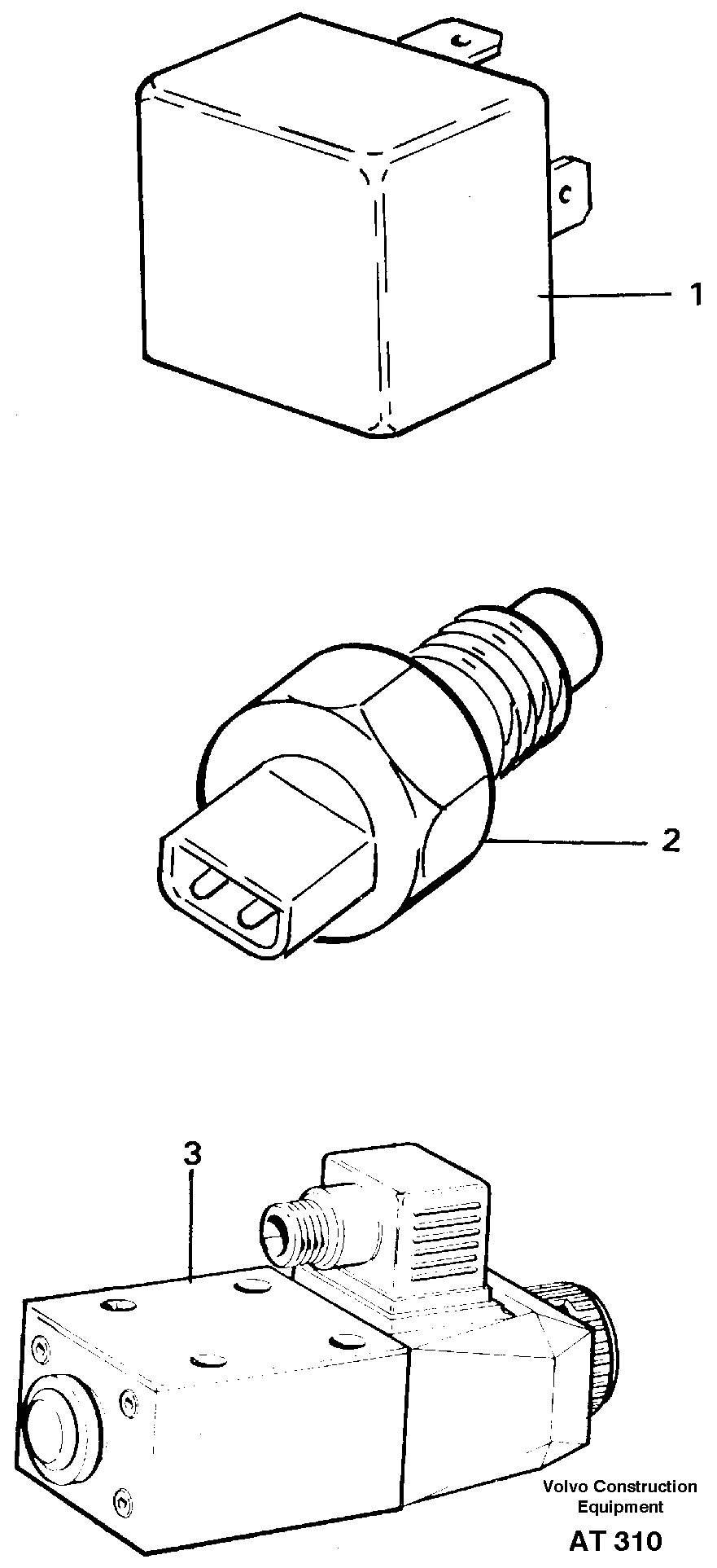 Relays, sensors and soleniod valves referens list — volvo parts diagram