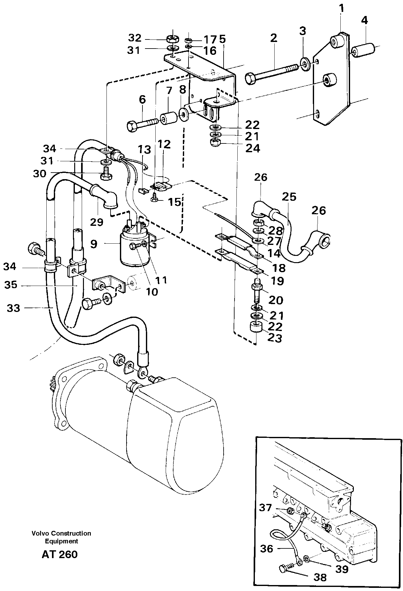 Starter element with fitting parts — volvo parts diagram