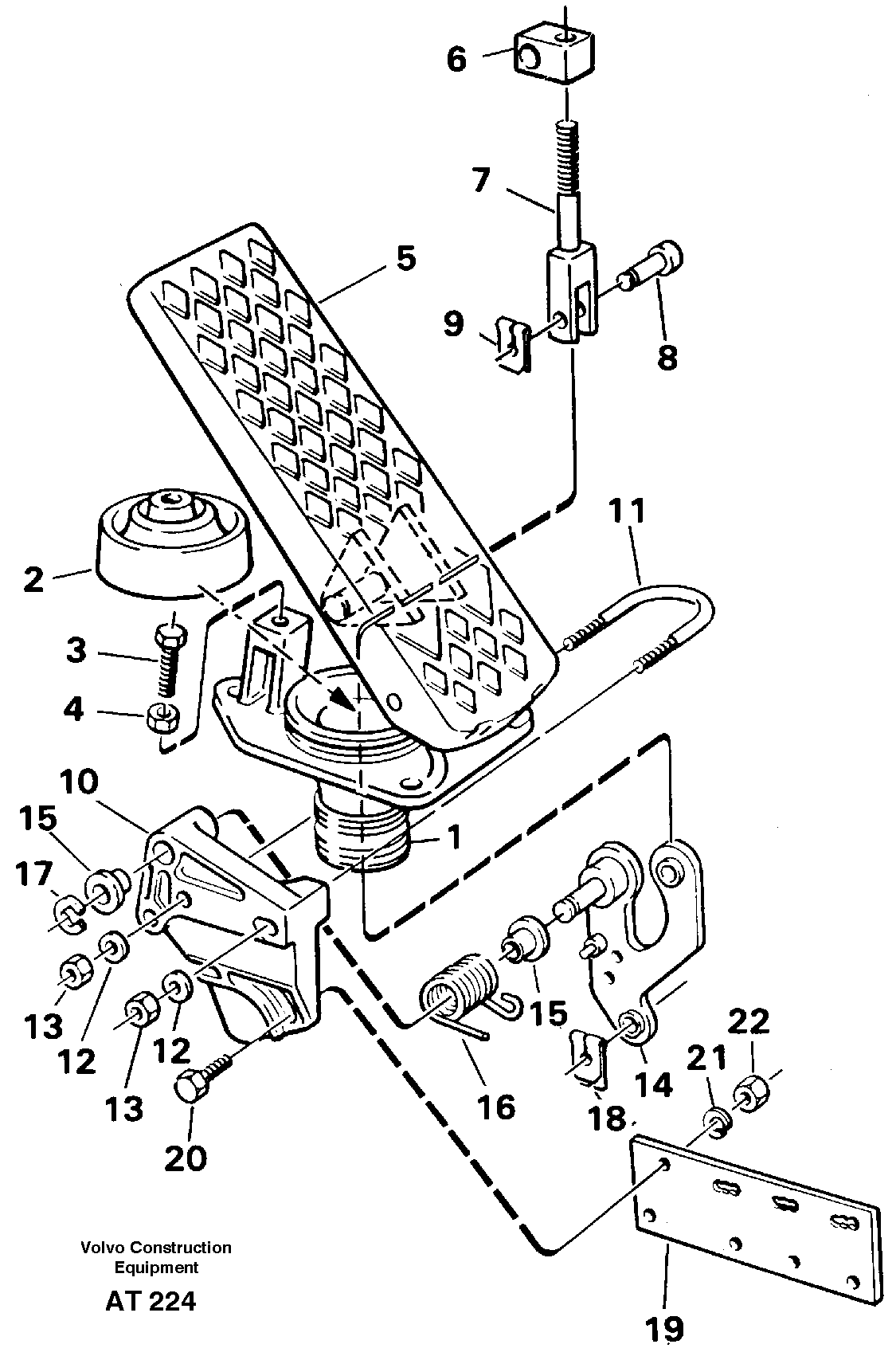 Accelerator pedal — volvo parts diagram