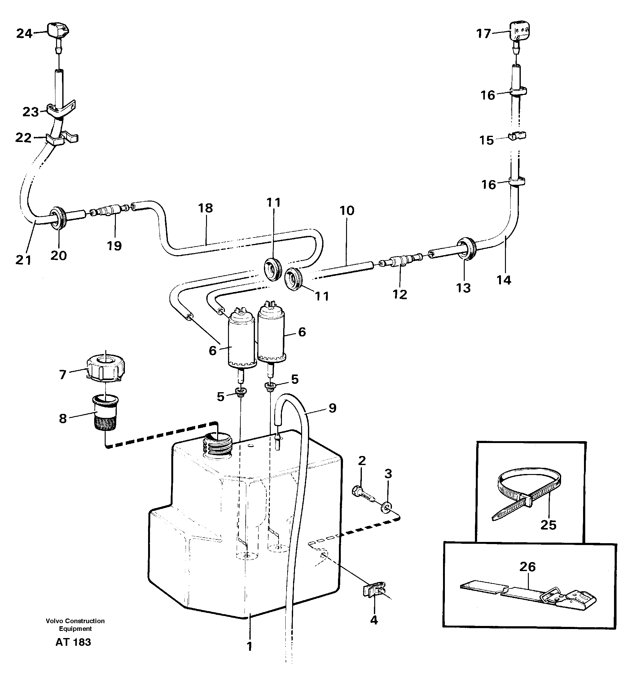 Windscreen washer. STD, 91858, 33260 — volvo parts diagram