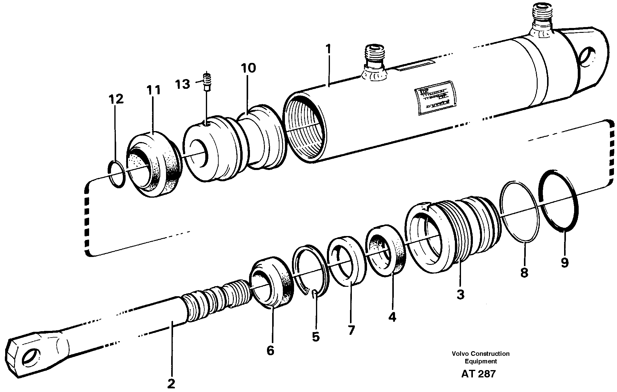 Hydraulic cylinder — volvo parts diagram