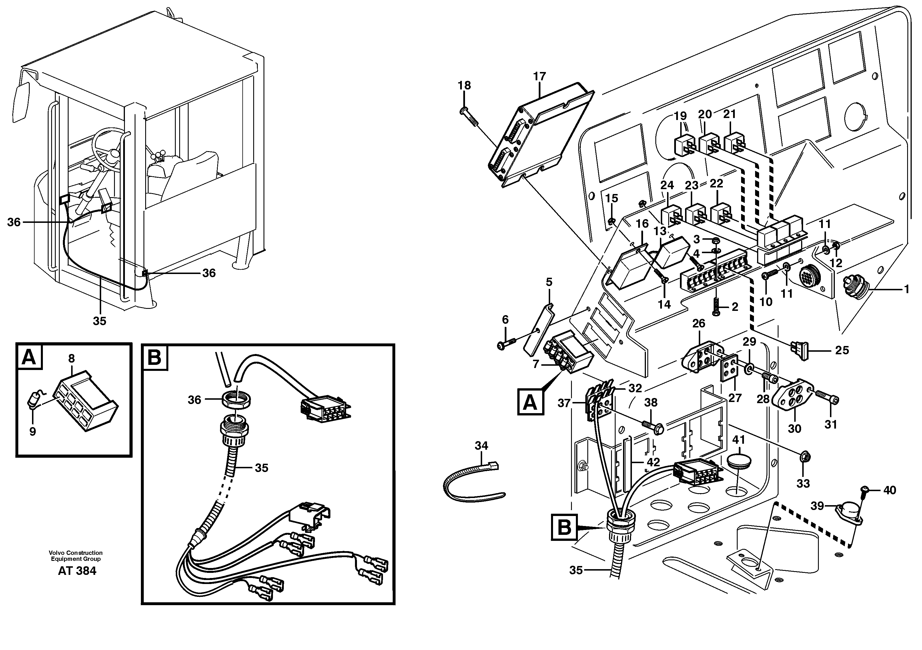 Electrical distribut.unit and control unit  33275 — volvo parts diagram
