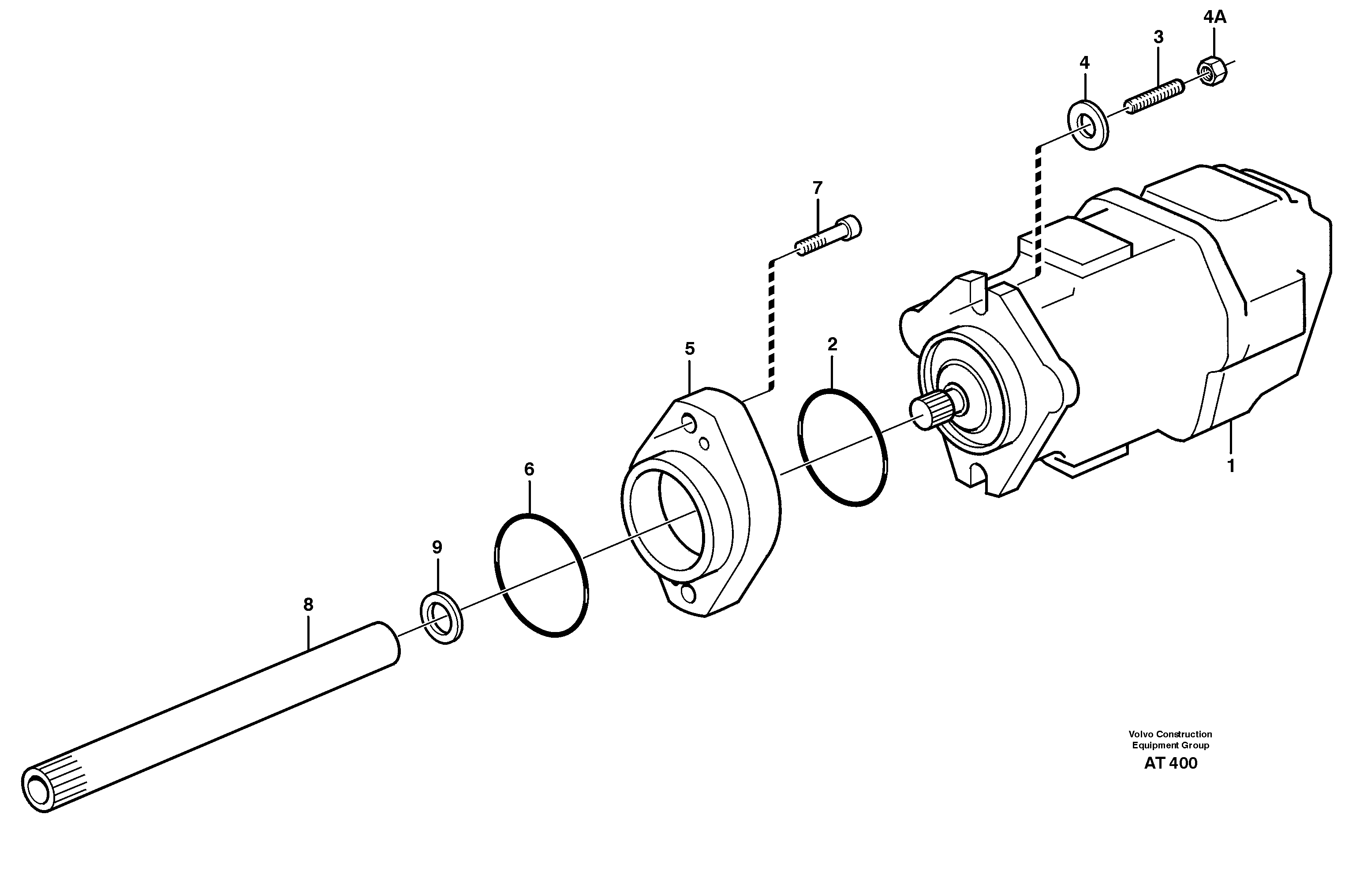 Hydraulic pump assembly — volvo parts diagram