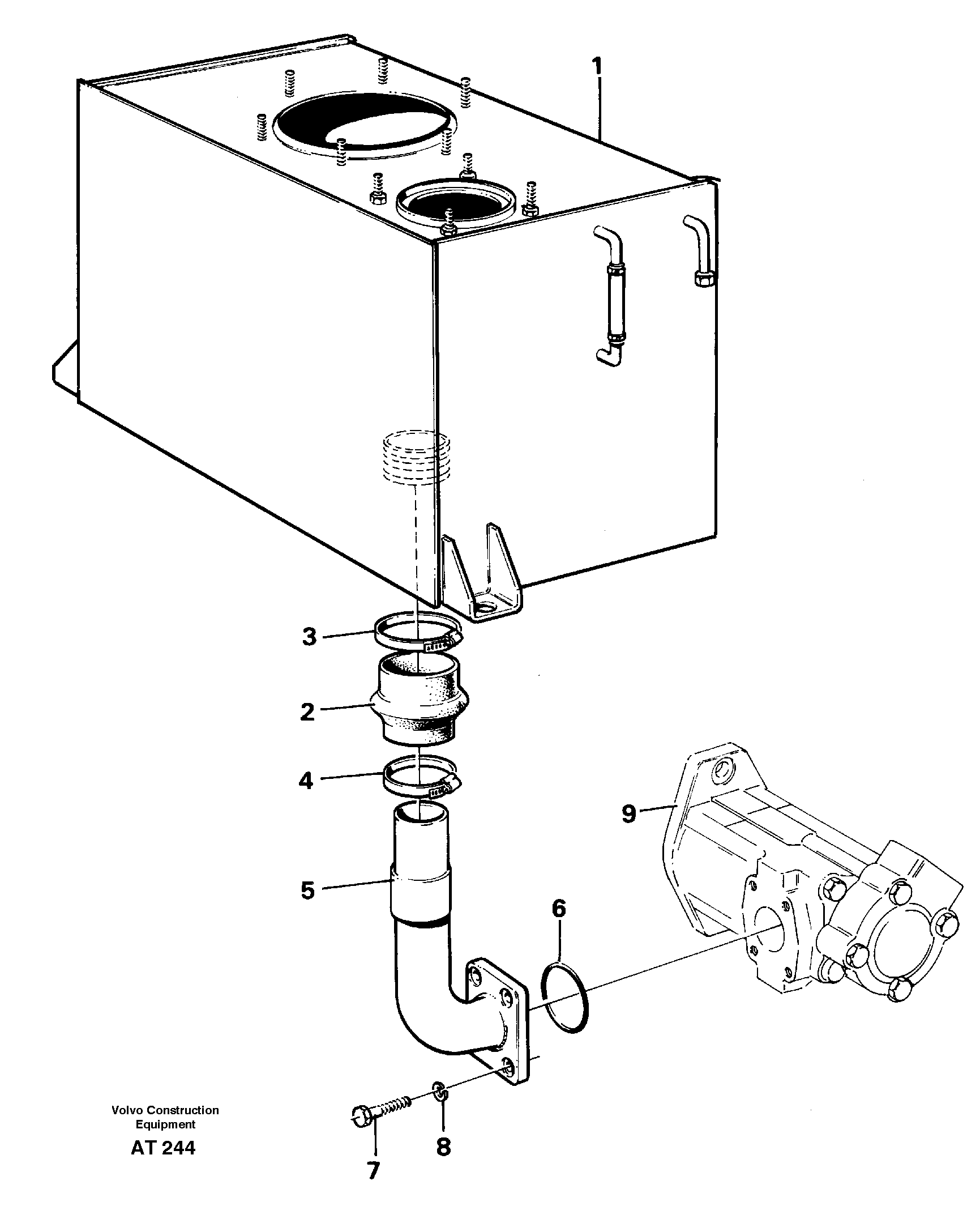 Hydraulic system: Suction line — volvo parts diagram