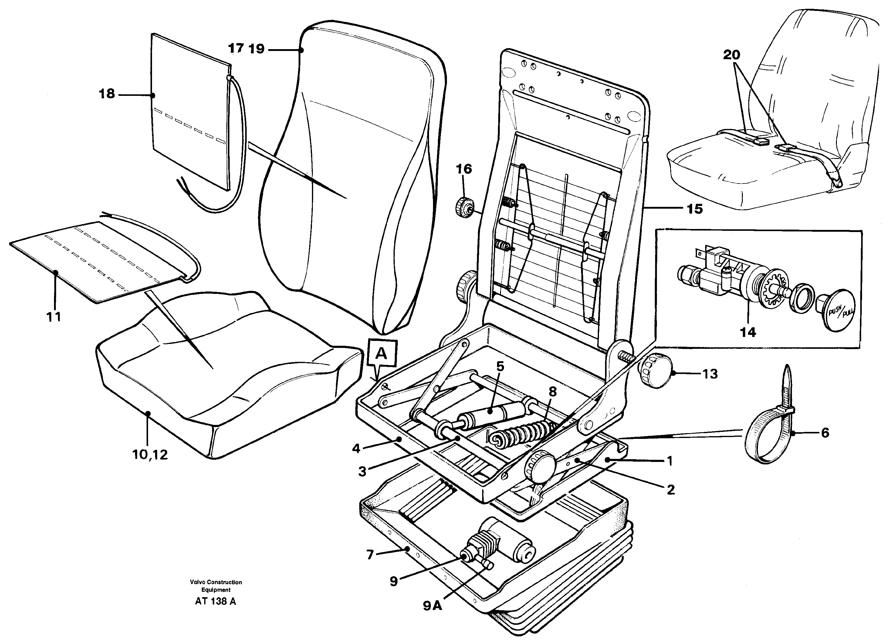 Driver's seat.  94909, 94911 — volvo parts diagram