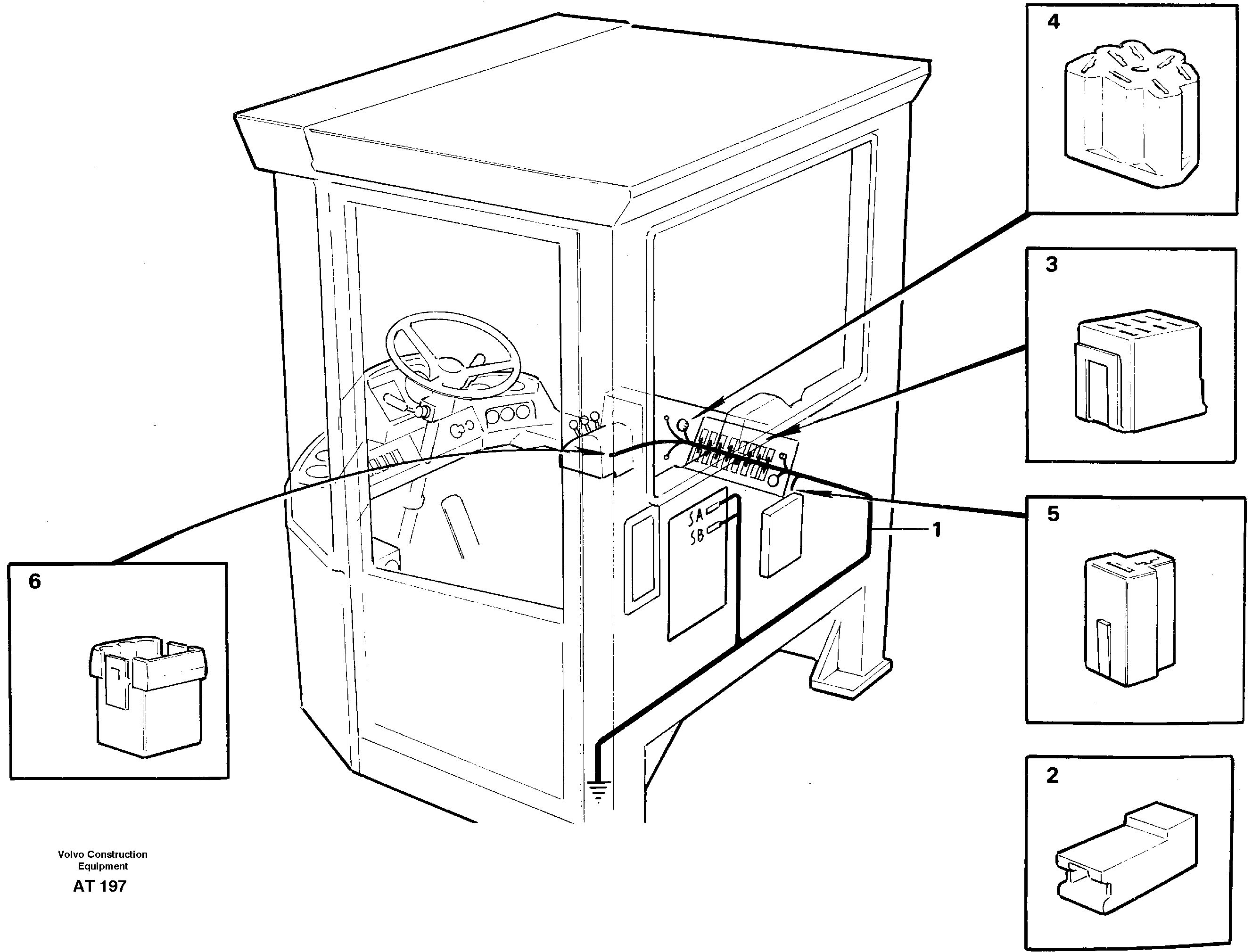 Cable harnesses, cab — volvo parts diagram