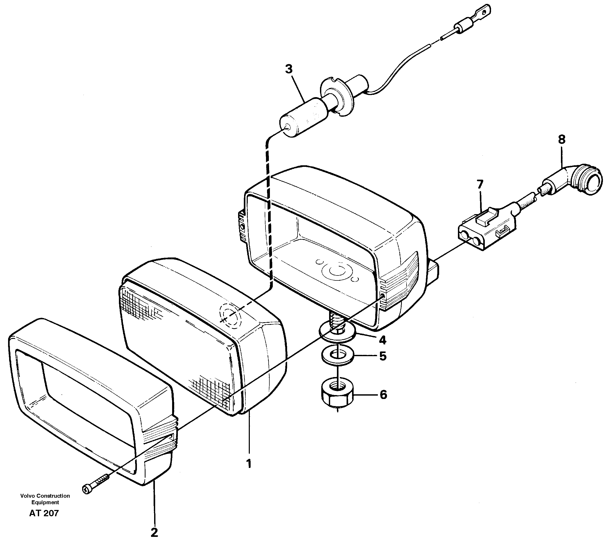 Work lights, front. 91847 — volvo parts diagram