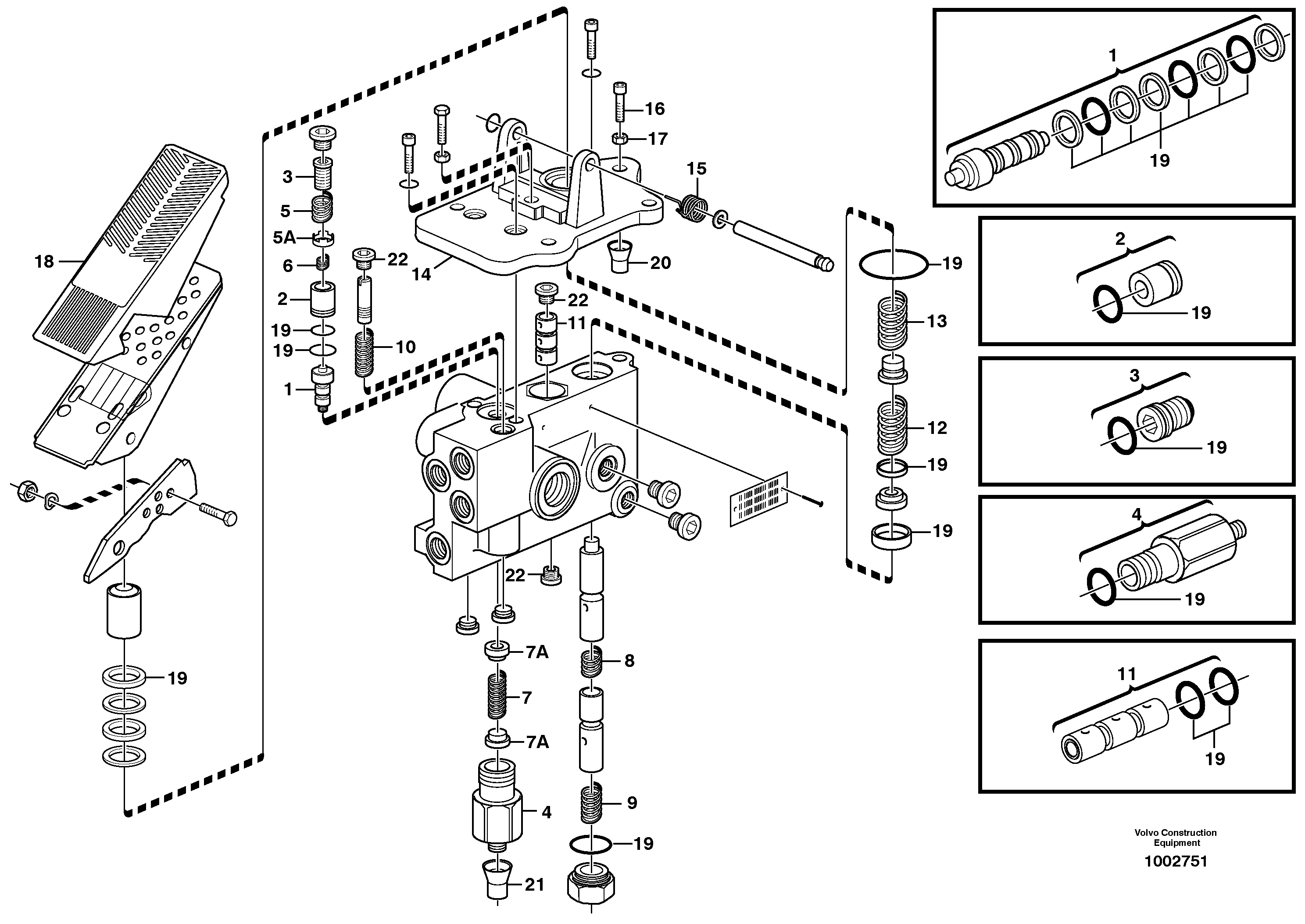 Footbrake valve — volvo parts diagram