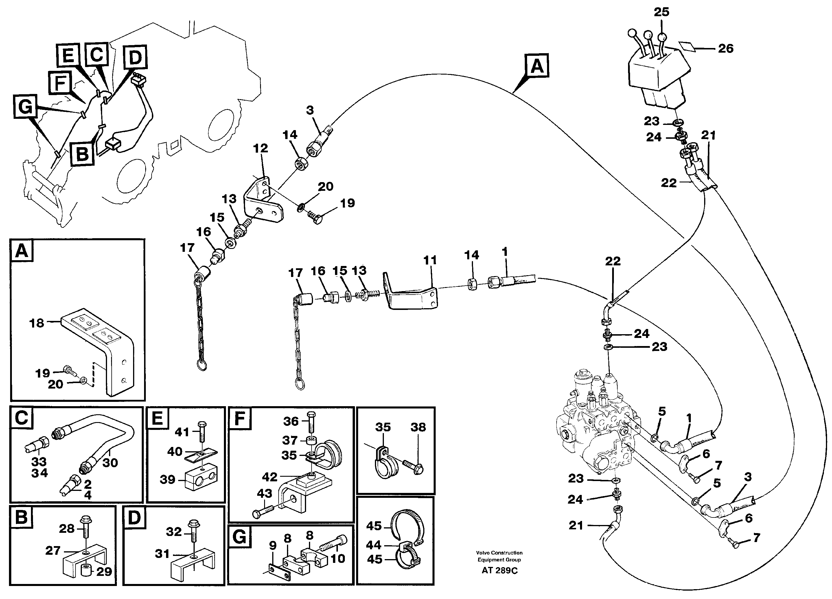 Extra hydraulic equipment3rd hydraulic control.  92972,92421,93539, 93540 — volvo parts diagram