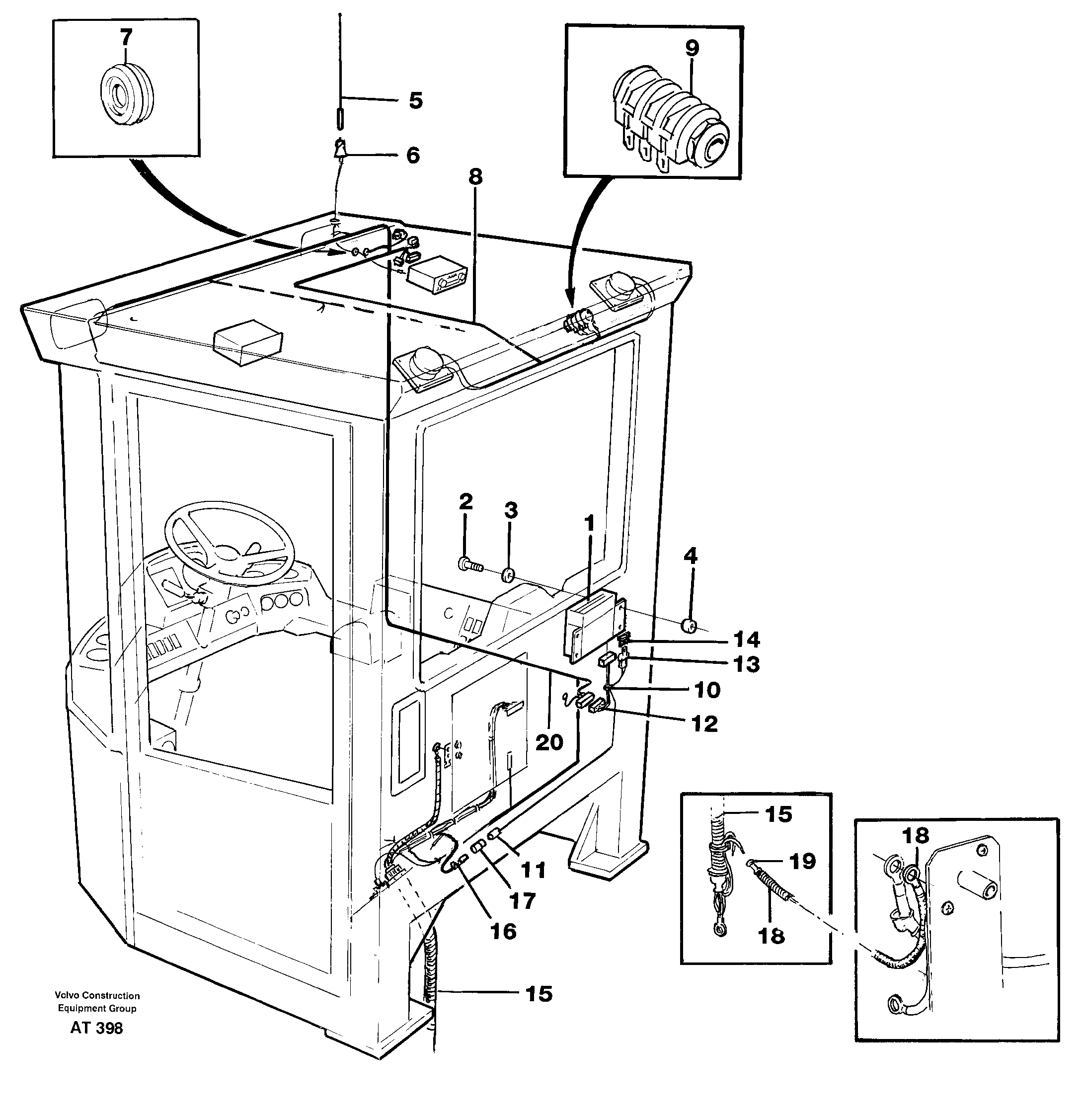 Cable harness for radio. 91936. SER NO 14966 - — volvo parts diagram