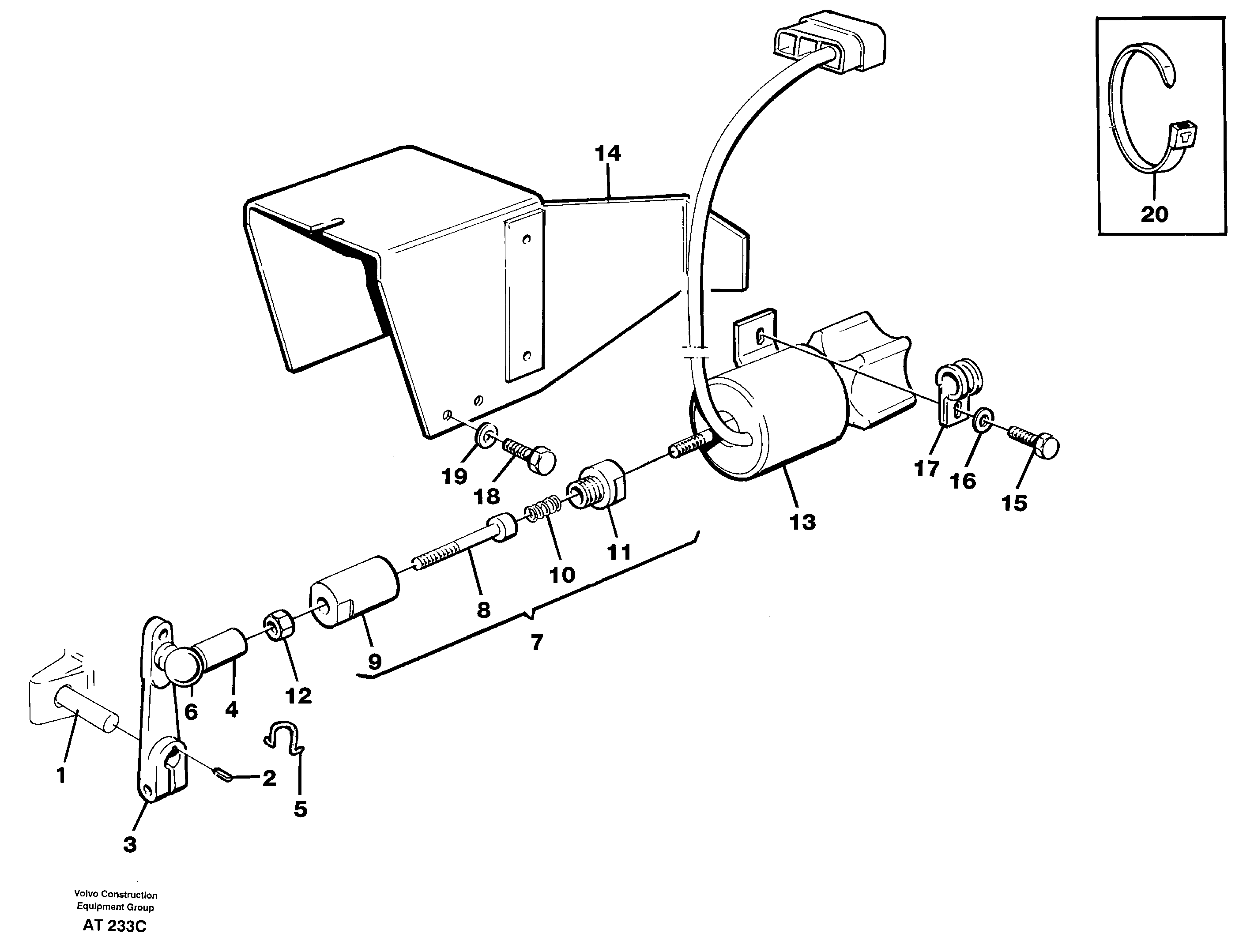 Key turn engine stop SER NO -14568, SER NO -62604 USA, SER NO -70059 BRAZIL — volvo parts diagram