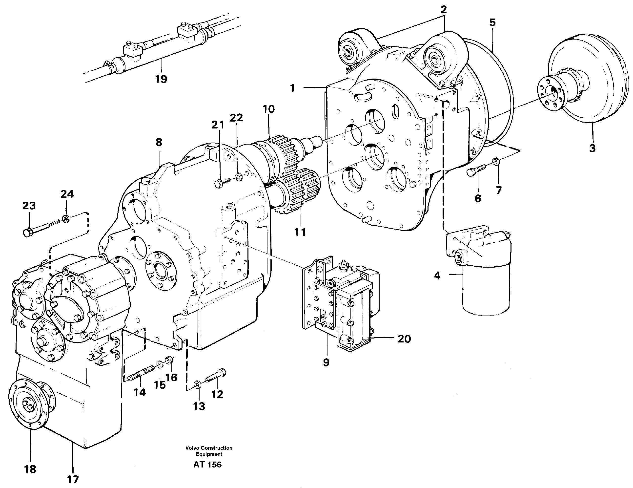 Hydraulic transmission with fitting parts — volvo parts diagram