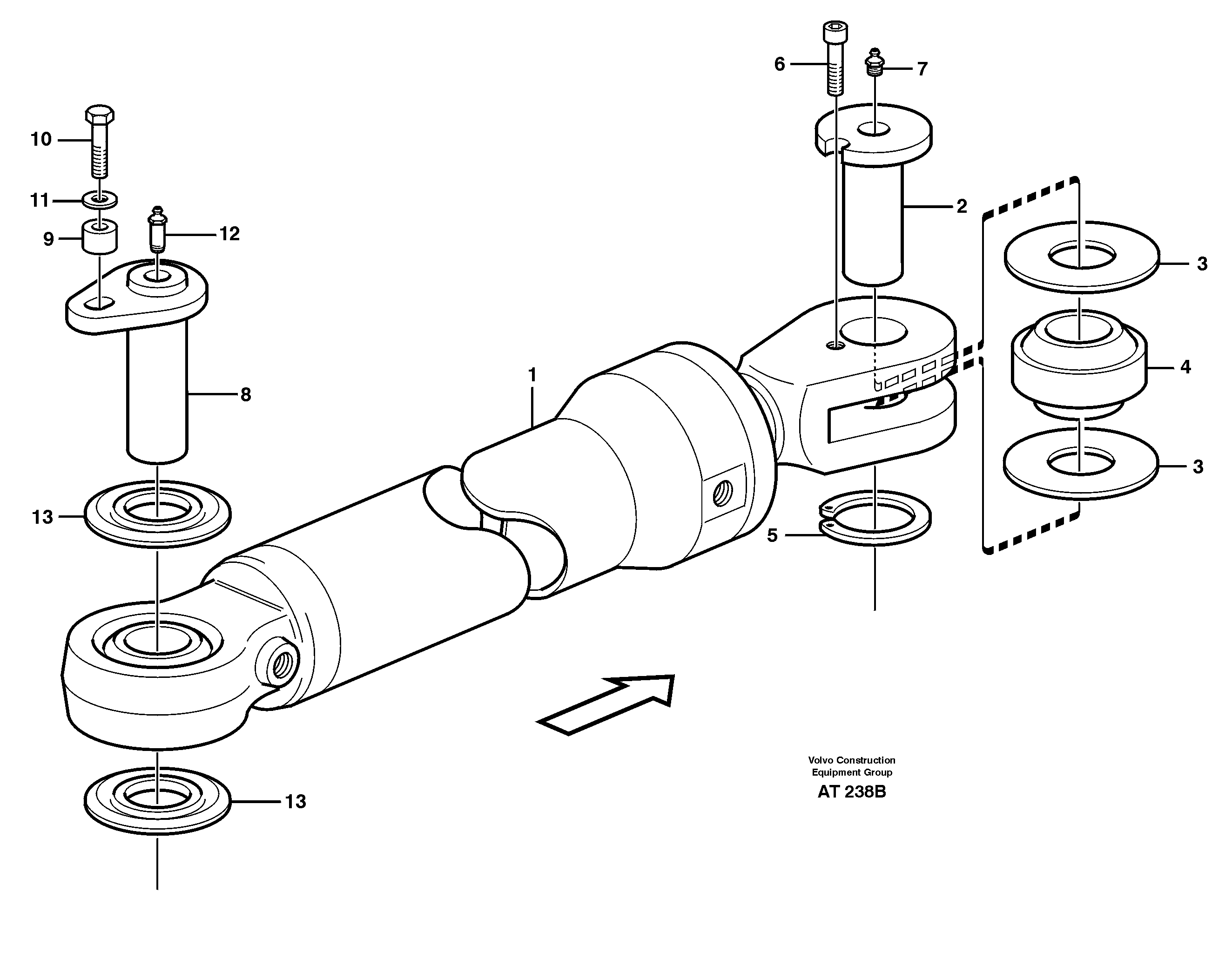 Hydraulic cylinder, assembly — volvo parts diagram
