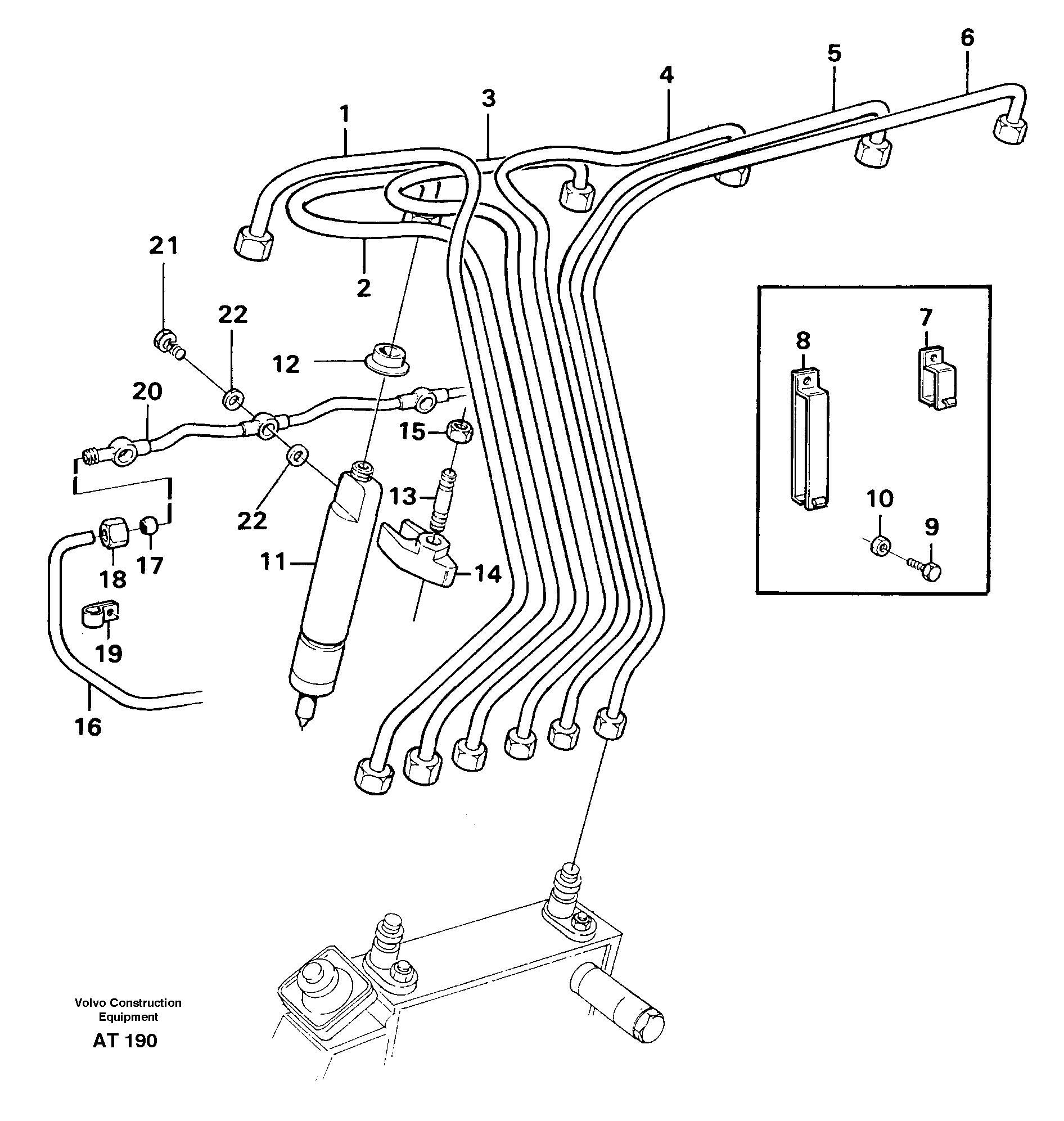 Fuel lines, injectors — volvo parts diagram