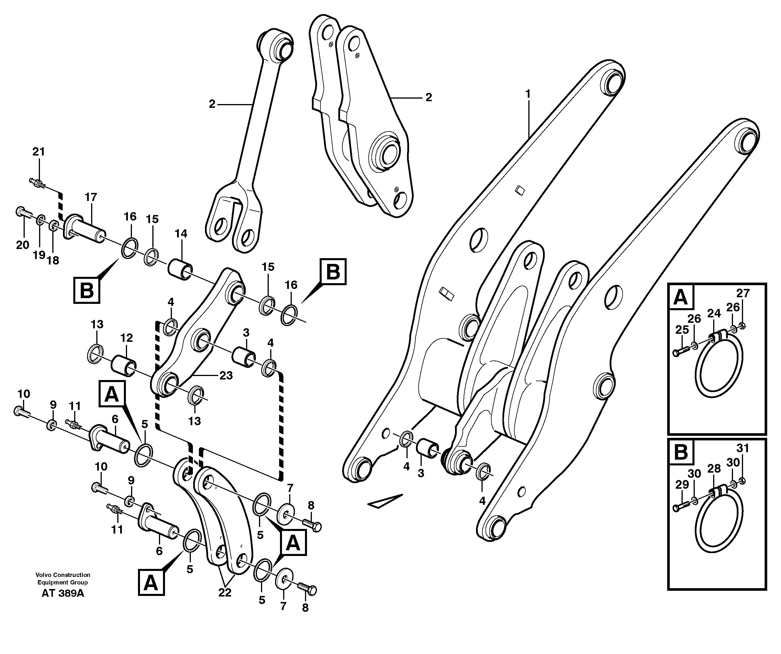 Forward links with fitting parts  33267 — volvo parts diagram