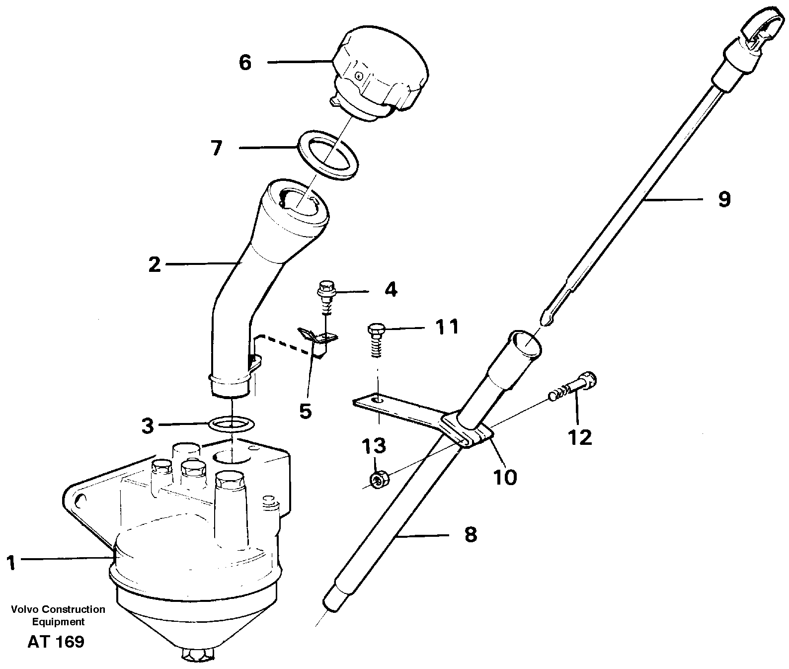 Oil filler and dipstick — volvo parts diagram