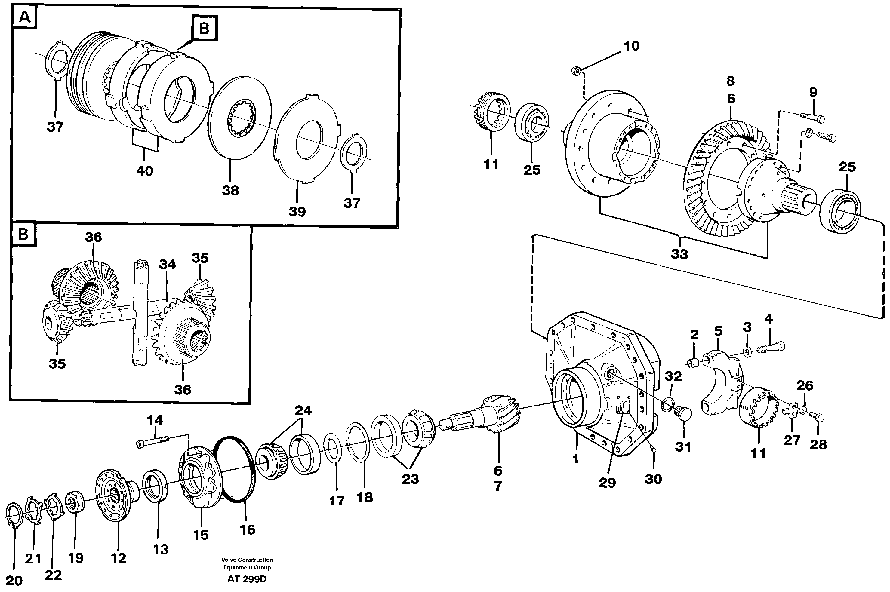 Final drive, rear.  23862, 94687 — volvo parts diagram