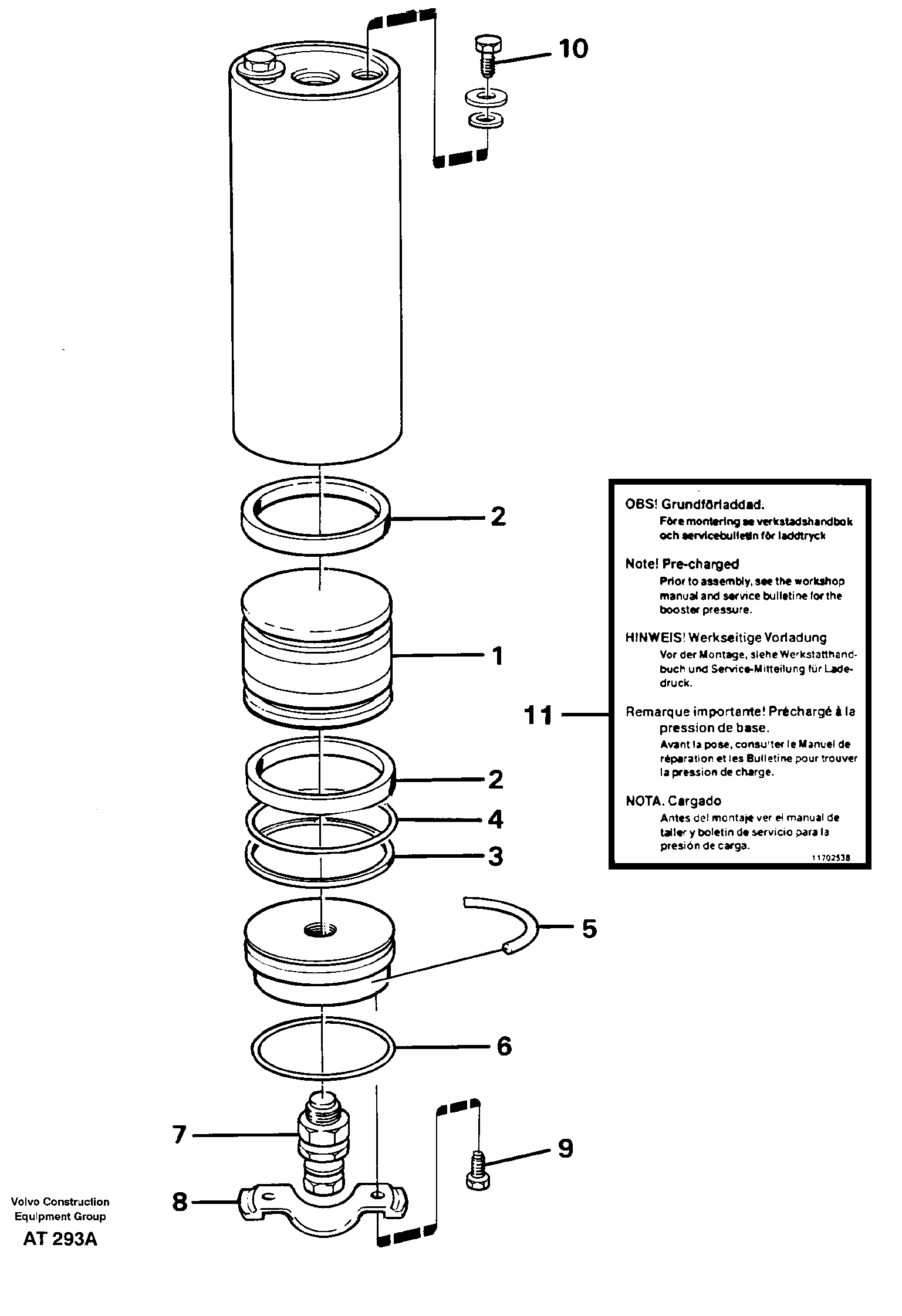 Accumulator  94538 — volvo parts diagram