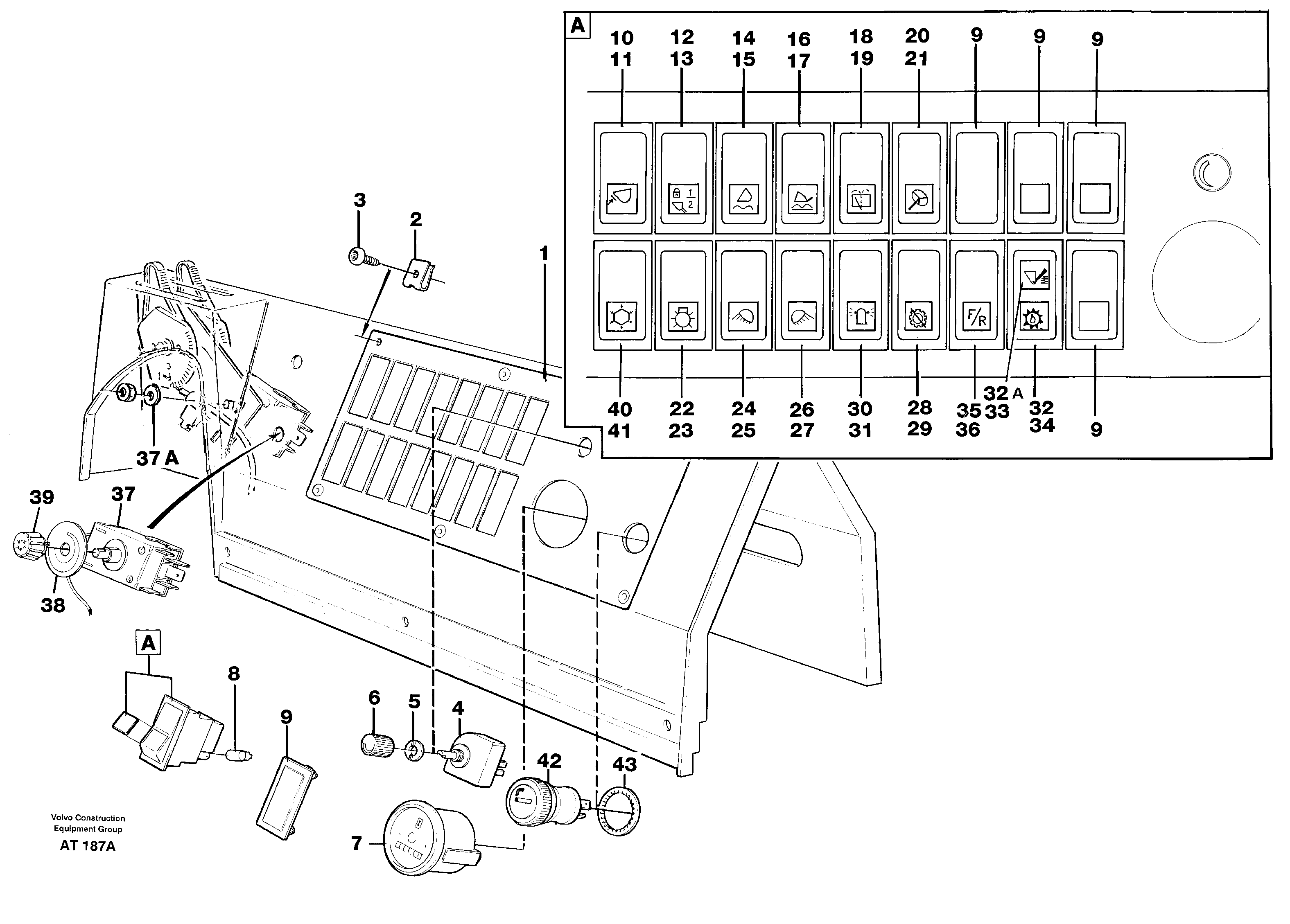 Switch panel — volvo parts diagram