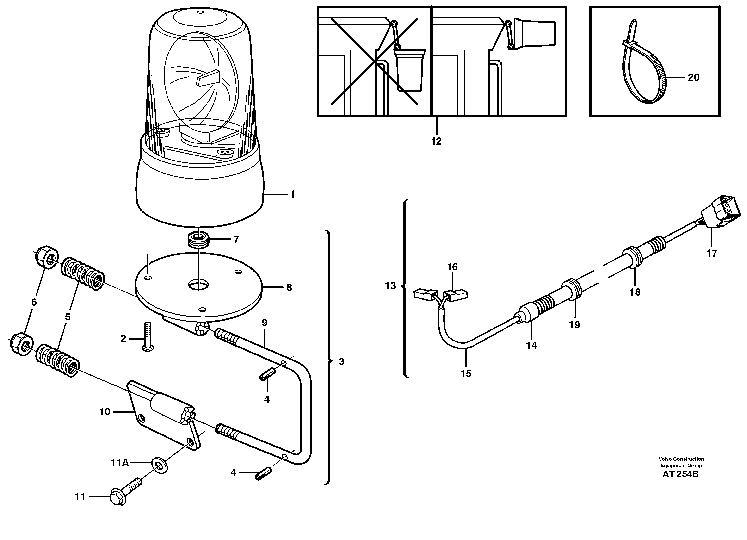 Revolving warning light. 91896, 80031 — volvo parts diagram