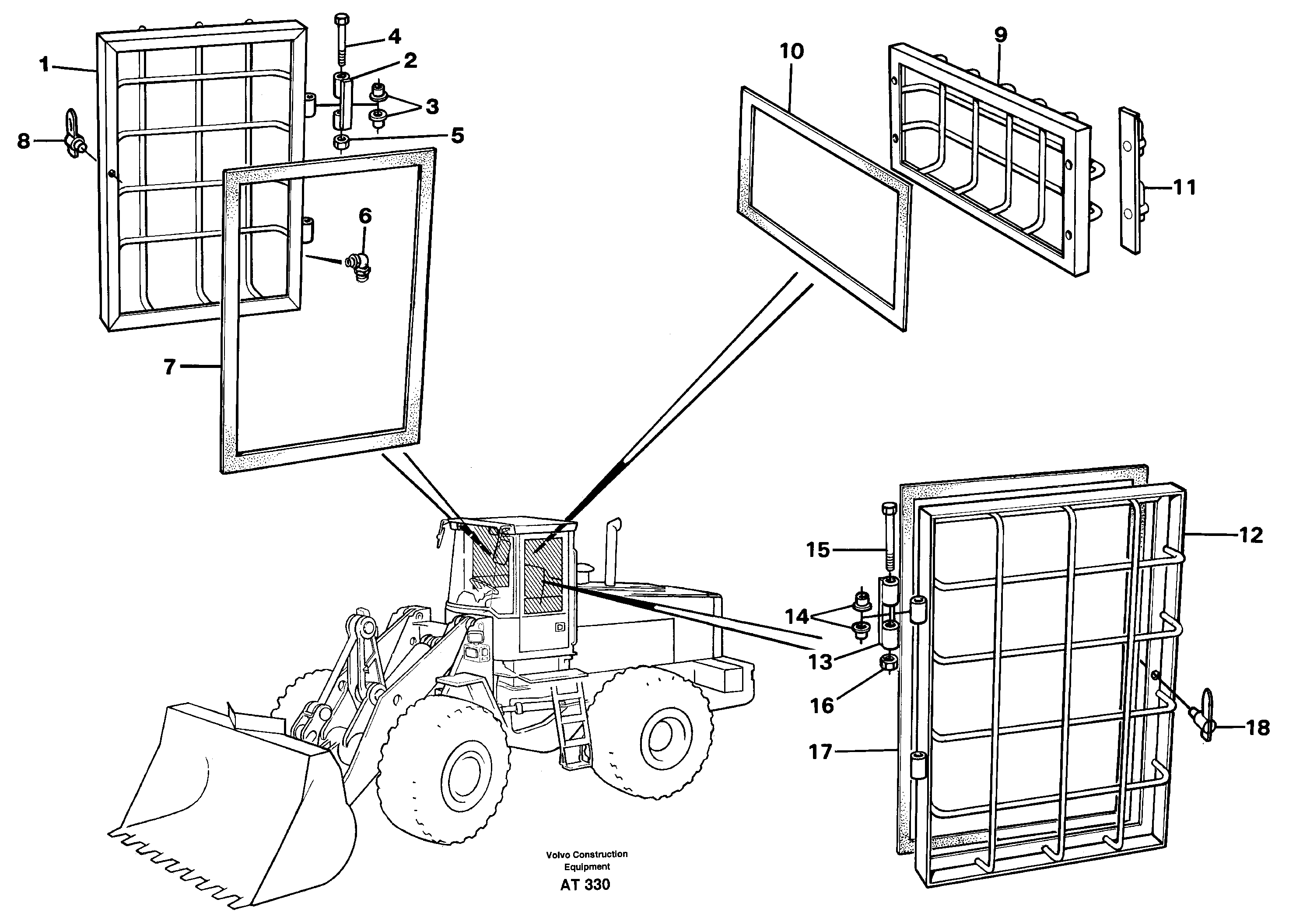 Window guards, side and rear windows. 92657 — volvo parts diagram