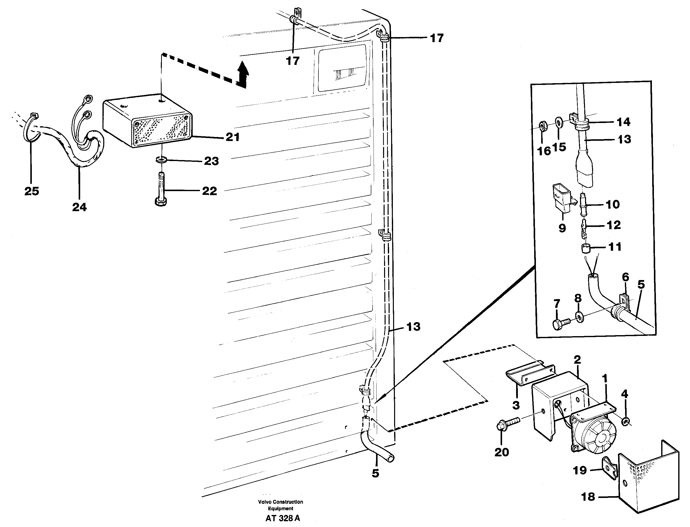 Back-up warning unit 91935, 93521 — volvo parts diagram
