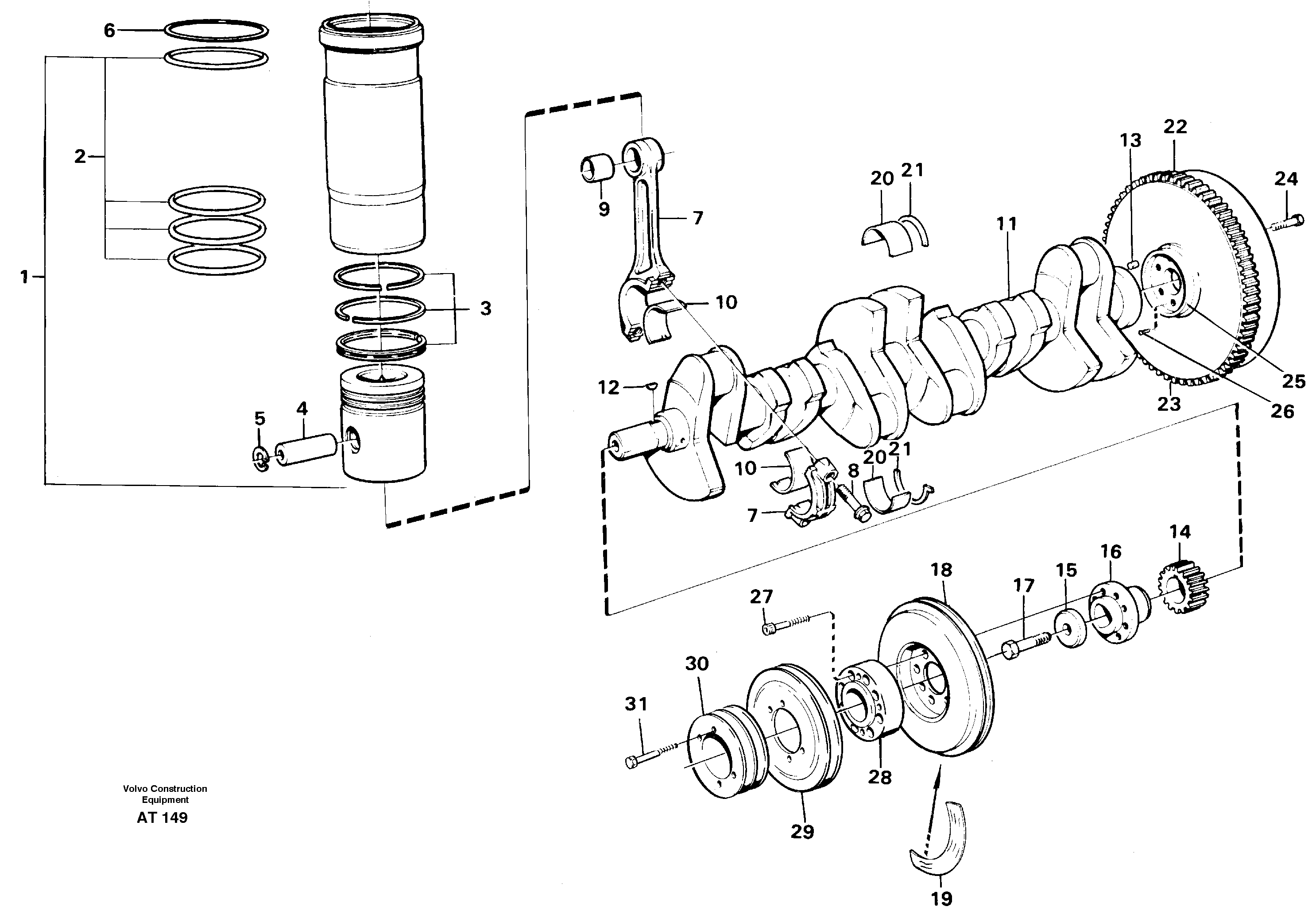 Crankshaft and related parts — volvo parts diagram