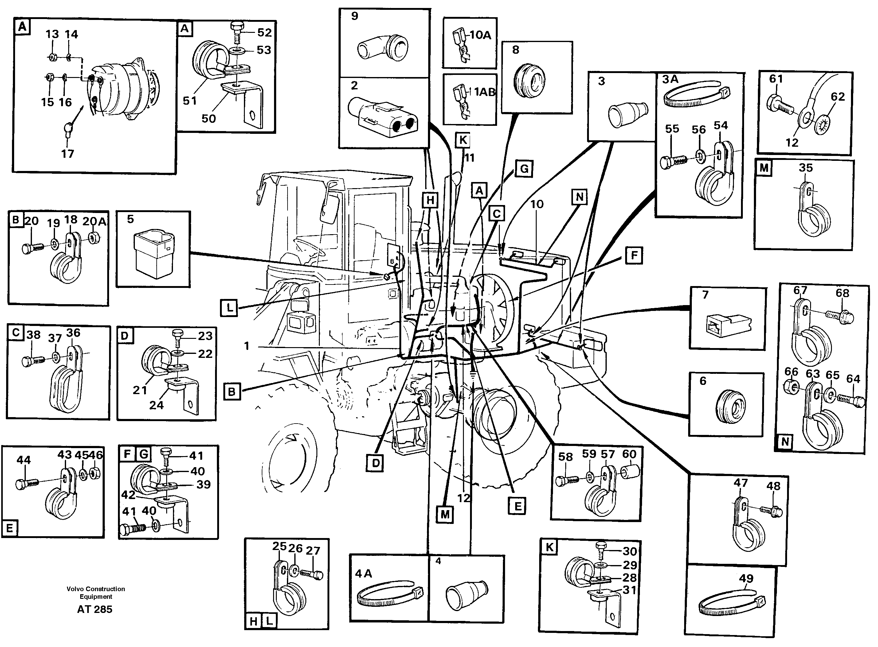 Cable harnesses, rear — volvo parts diagram