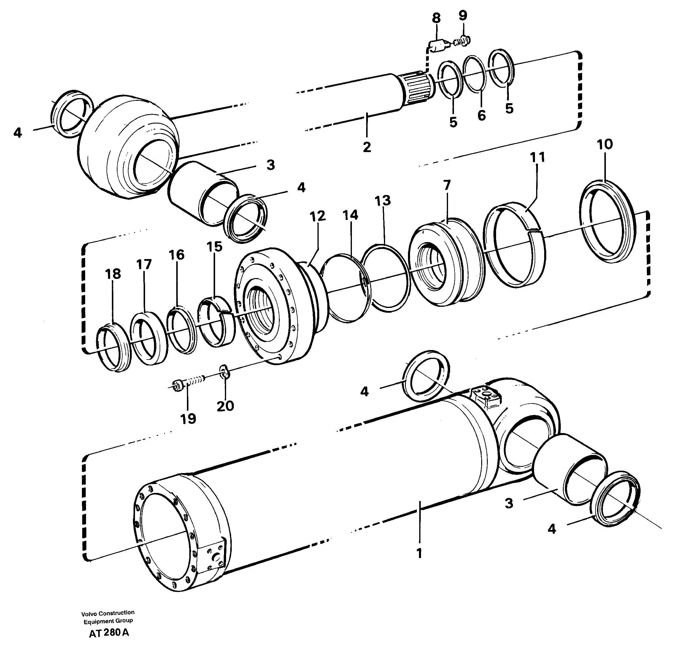 Hydraulic cylinder, Tilting — volvo parts diagram