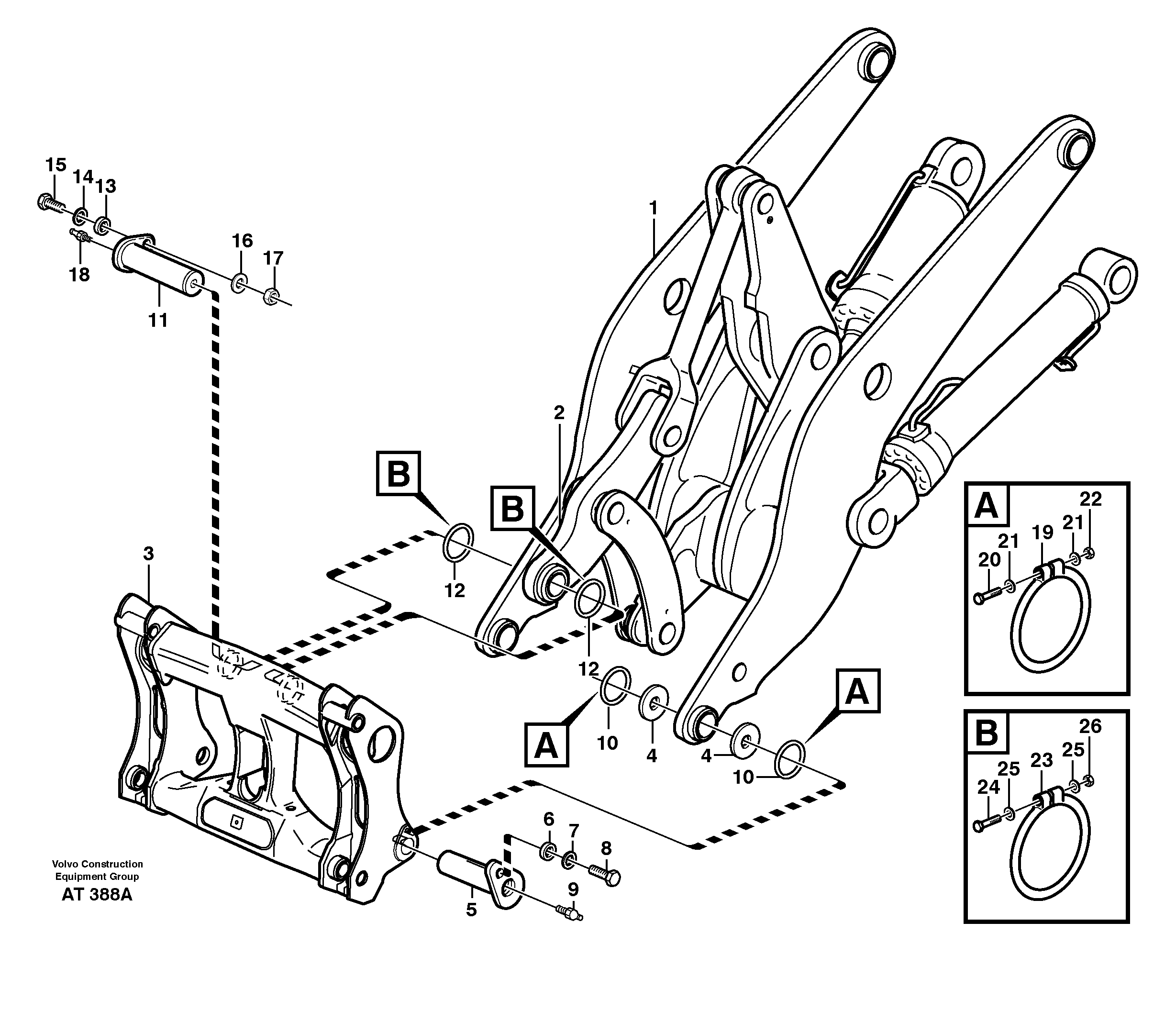Assemble attachment bracket. — volvo parts diagram