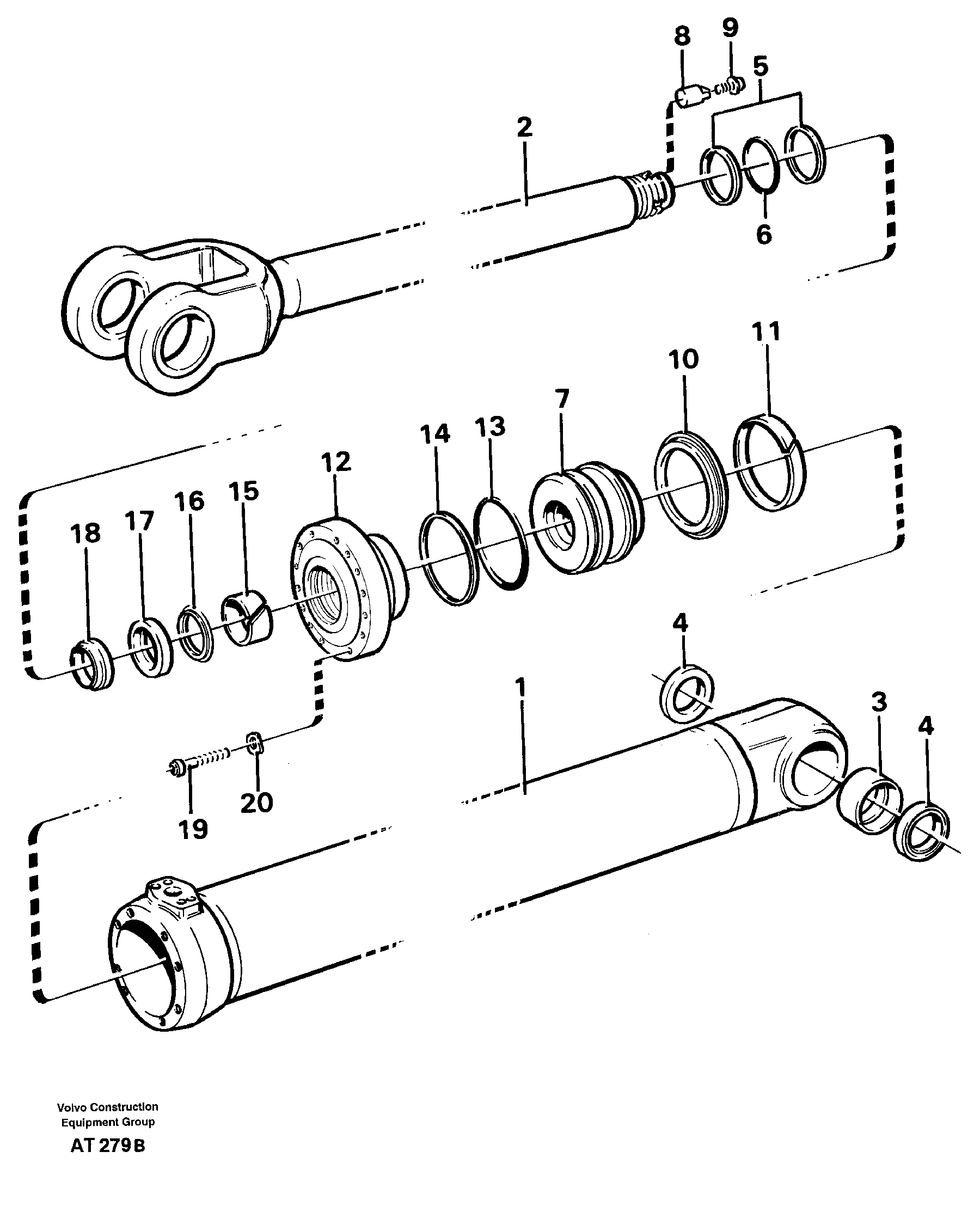 Hydraulic cylinder, Lifting — volvo parts diagram
